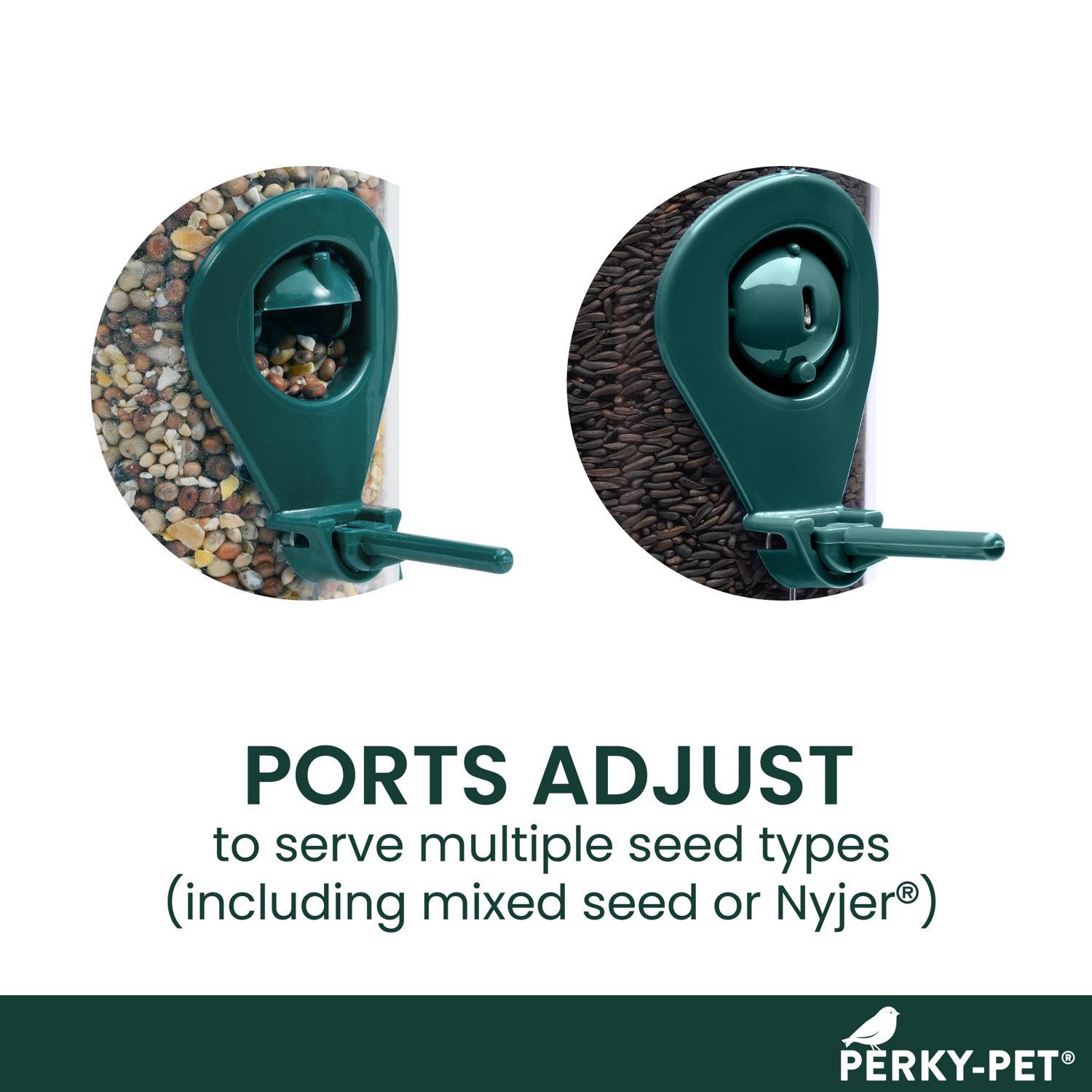 Perky-Pet Finch Plastic 2 in 1 Tube Bird Feeder 4 ports