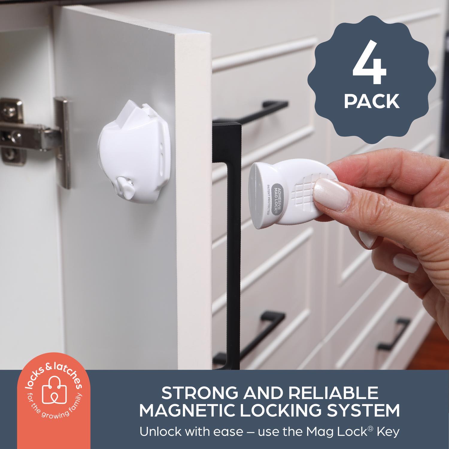 Dreambaby Adhesive Mag Lock White Plastic Adhesive Magnetic Cabinet Locks 5 pk