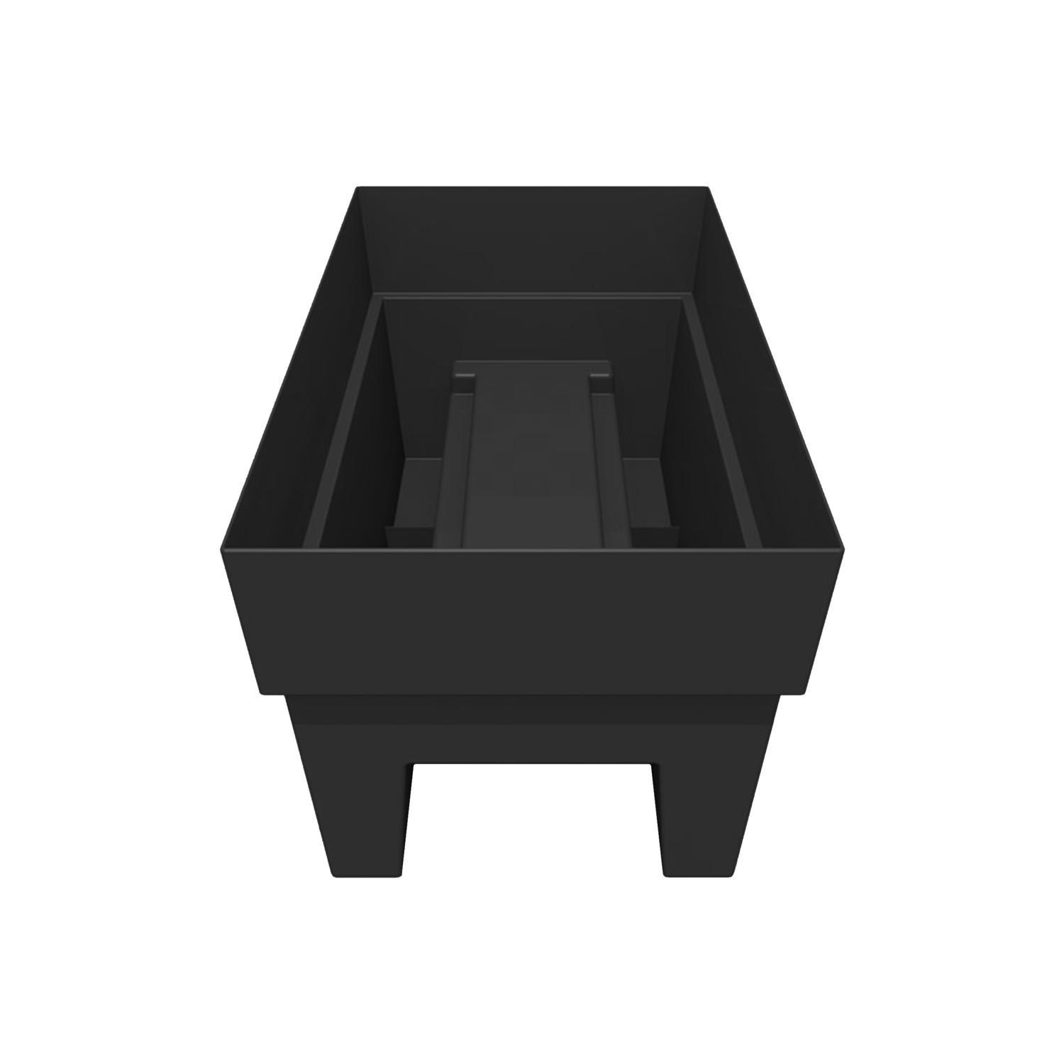Bloem Finley 9.5 in. H X 11.74 in. W X 24 in. D Plastic Deck Rail Planter Black