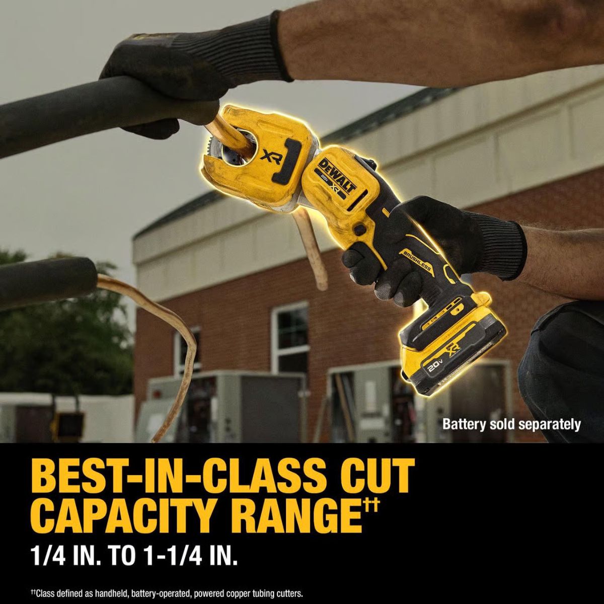 DeWalt 20V MAX XR 1-1/4 in. Copper Tubing Cutter Black/Yellow 1 Piece