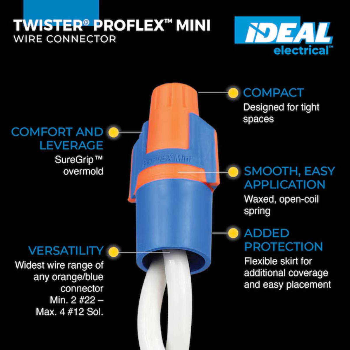 Ideal Industries Twist-on Wire Connectors Blue/Orange 30 Pack