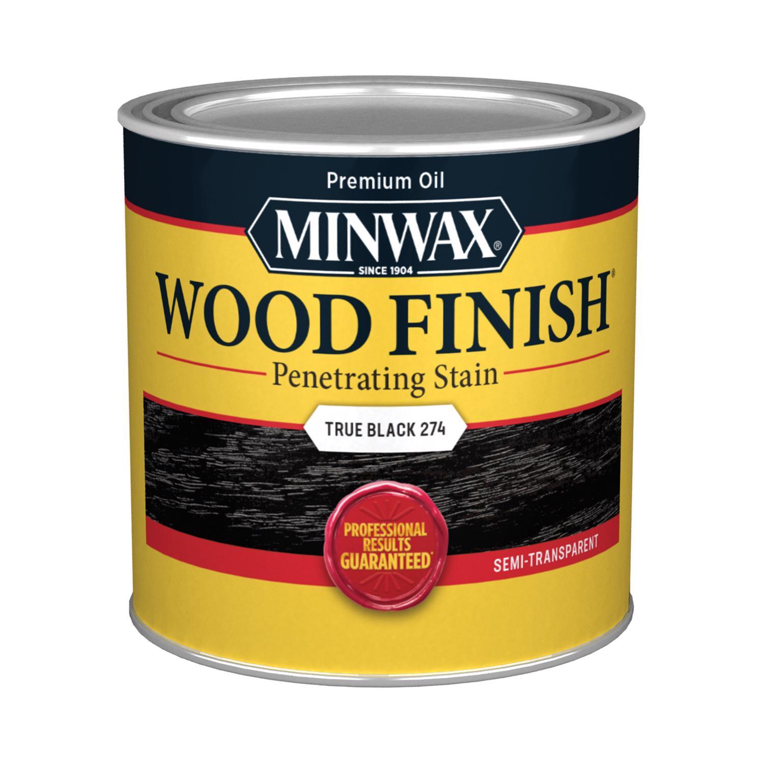 Minwax Wood Finish Semi-Transparent True Black Oil-Based Penetrating Wood Finish 1/2 pt