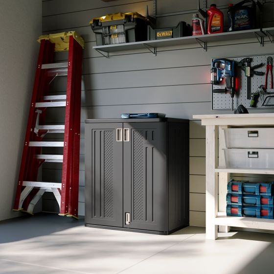 Suncast Shelving Storage Cabinet Black