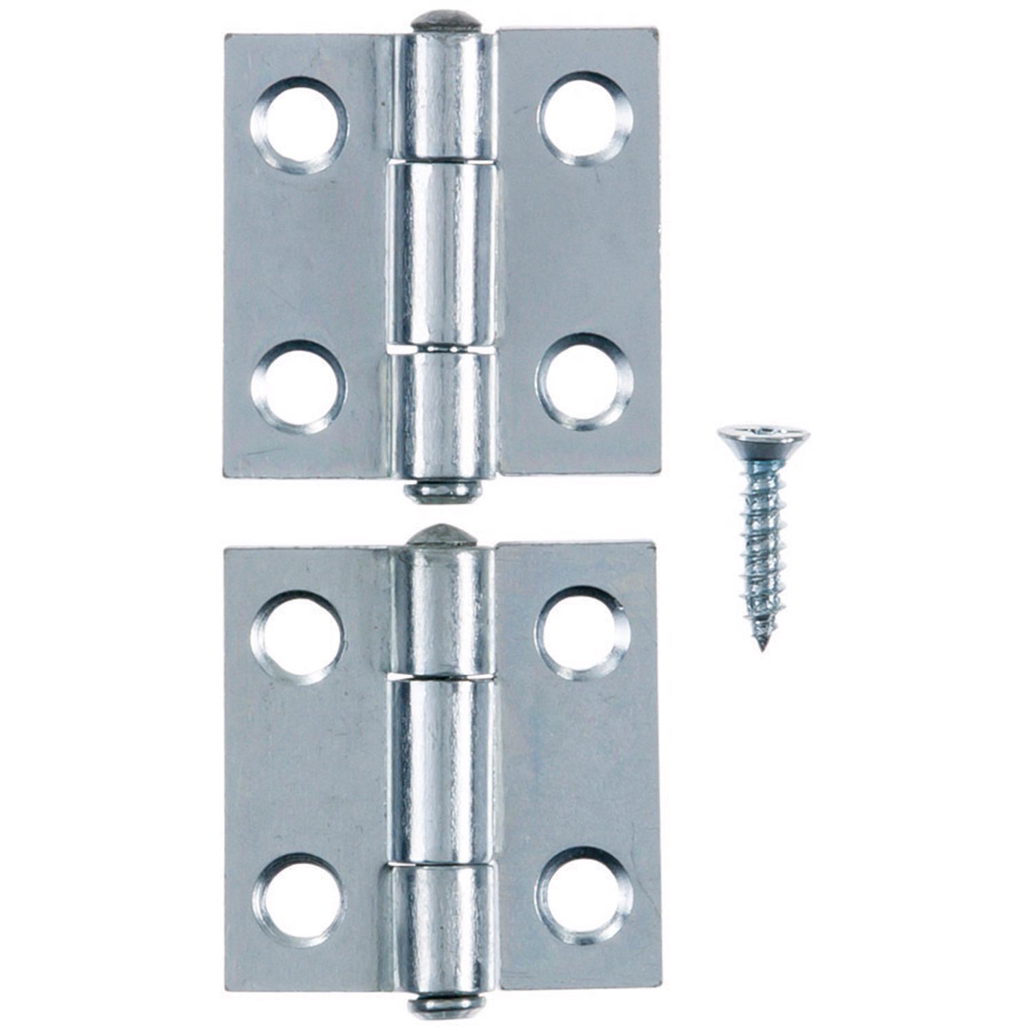 Ace 2.75 in. W X 1 in. L Zinc Plated Silver Zinc Narrow Hinge 2 pk