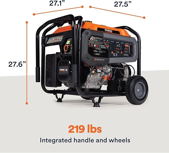 Generac Gp Series 12,500 Watt Tri-Fuel 49-State Portable Generator With Cosense