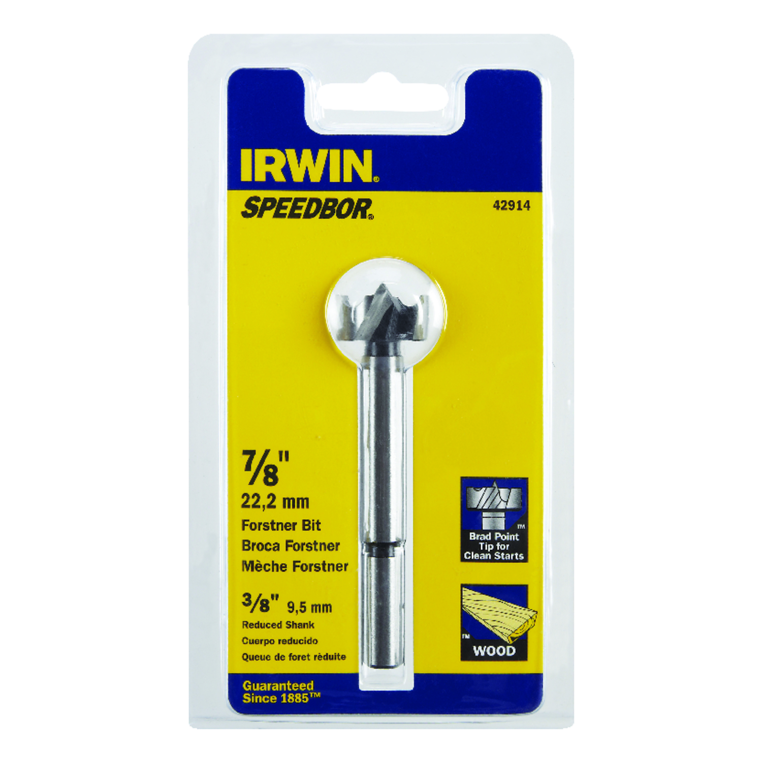Irwin Marples 7/8 in. X 4 in. L Carbon Steel Forstner Drill Bit 1 pc