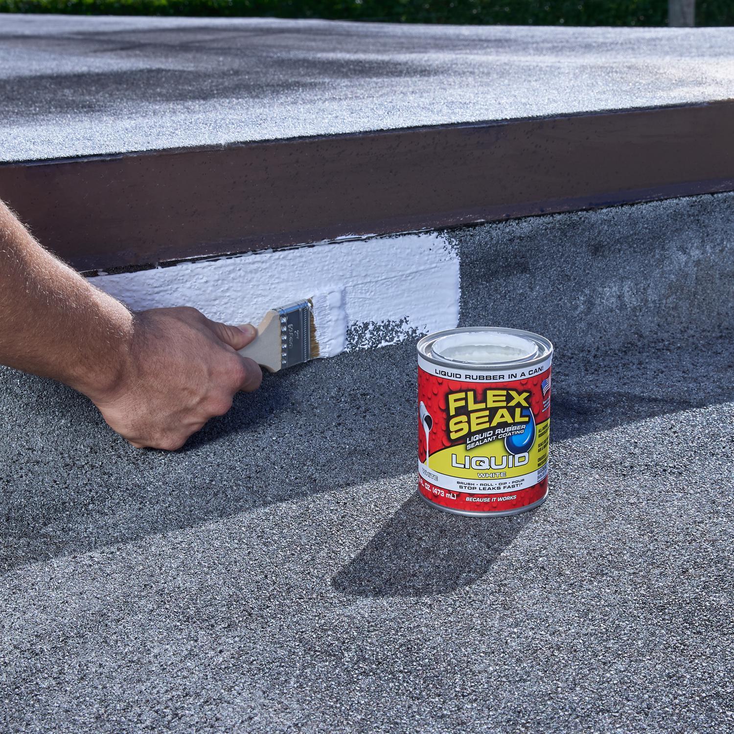 Flex Seal Family of Products Flex Seal White Liquid Rubber Sealant Coating 16 oz