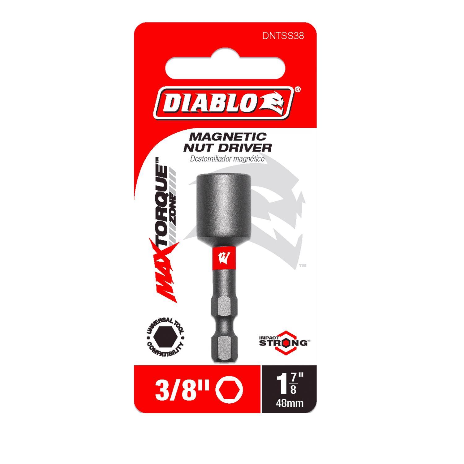 Diablo 3/8 in. X 1-7/8 in. L Black Oxide Magnetic Nut Setter 1 pc