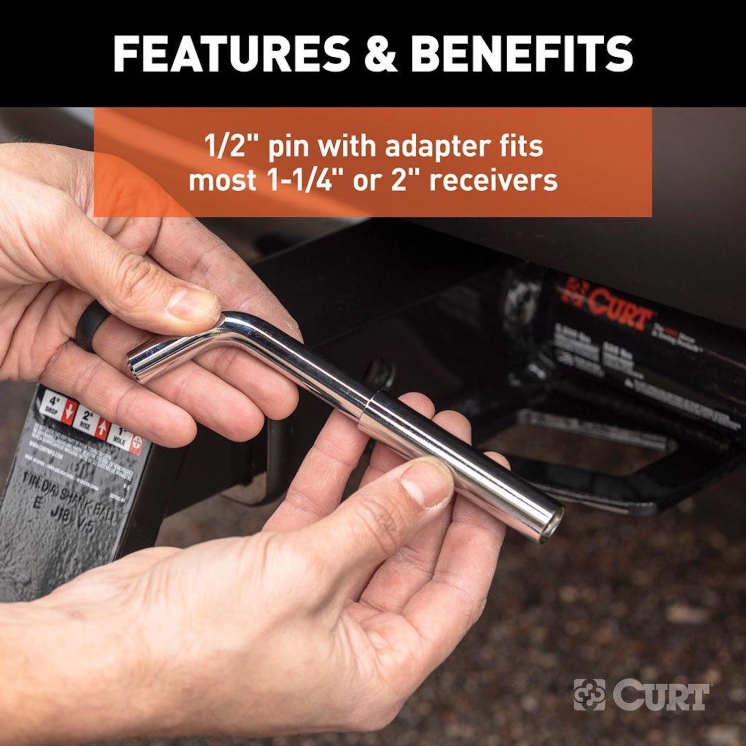 CURT 3500 lb. cap. Hitch Lock with Adapter