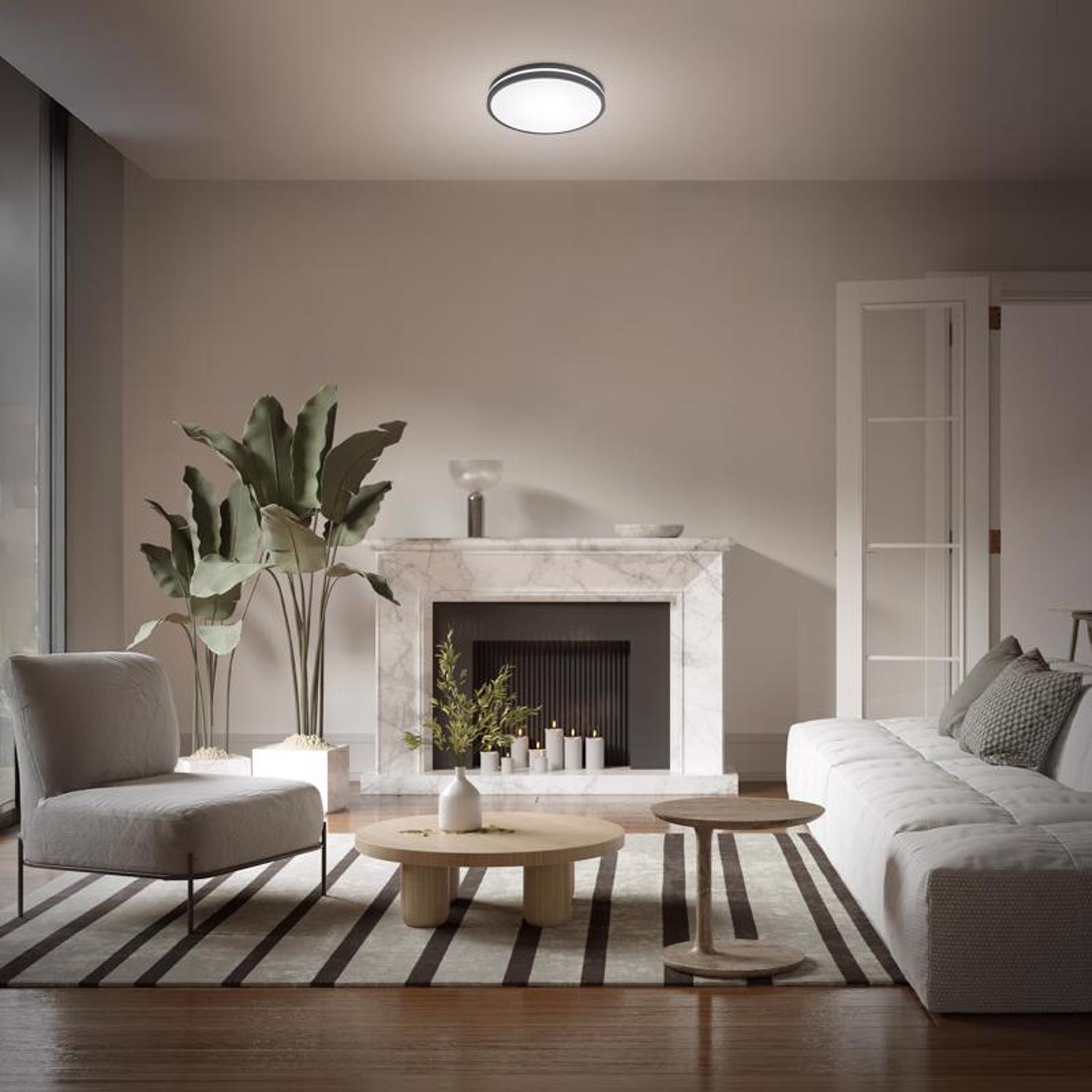 Feit 2.6 in. H X 14 in. W X 14 in. L Matte Black Black Ceiling Fixture