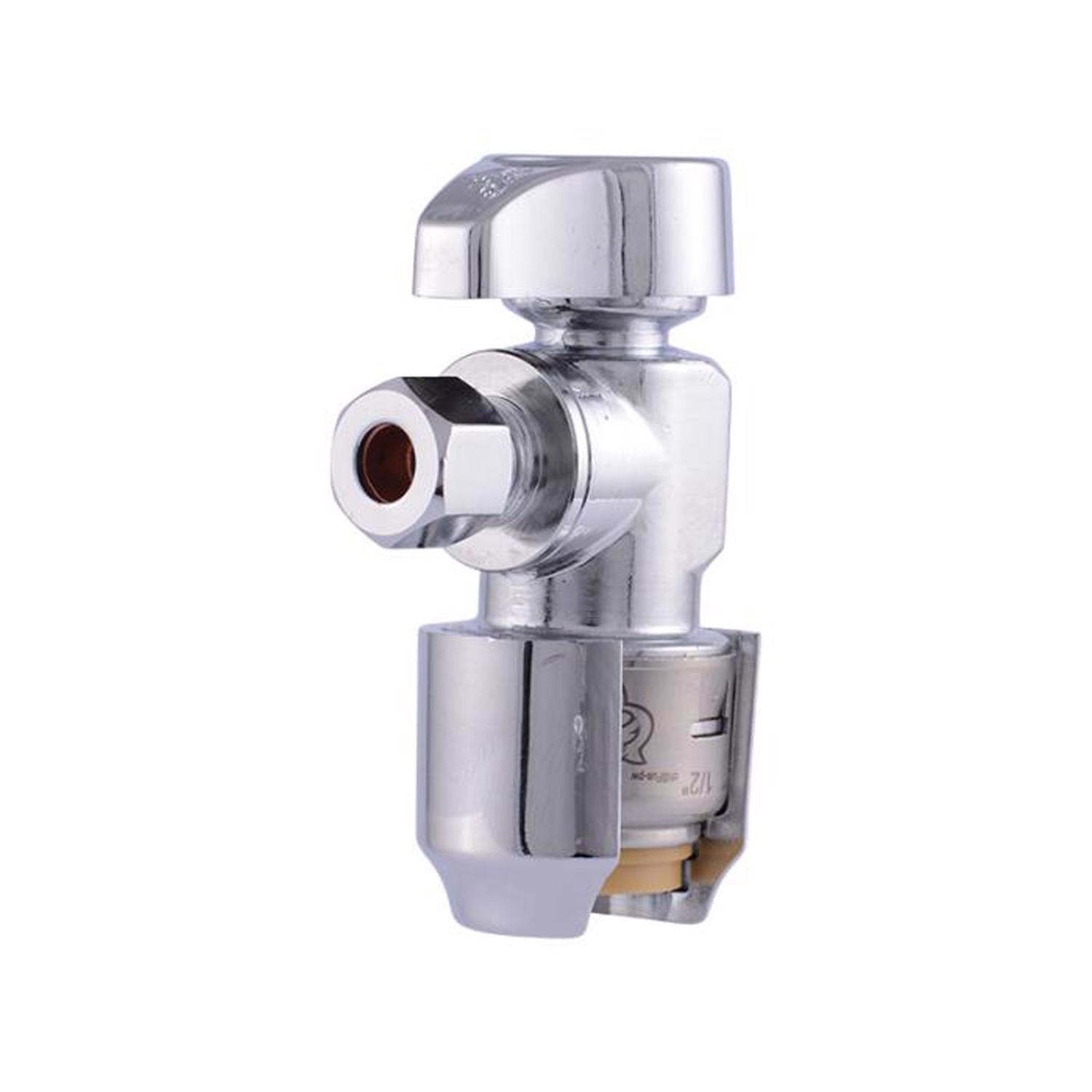 SharkBite 1/2 in. PTC X 1/4 in. Compression Brass Angle Stop Valve