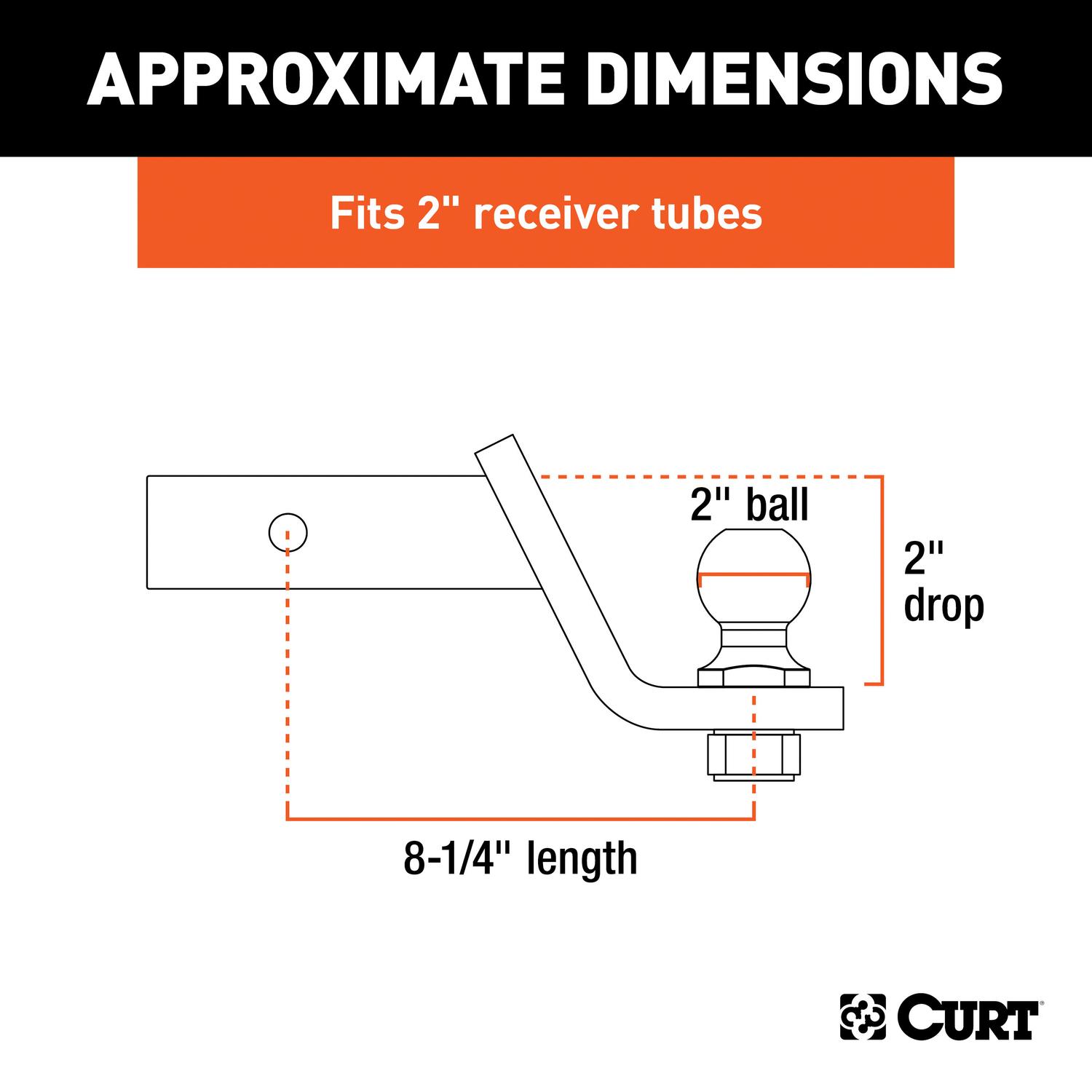 CURT 7500 lb. cap. 2 in. Ball Mount Kit