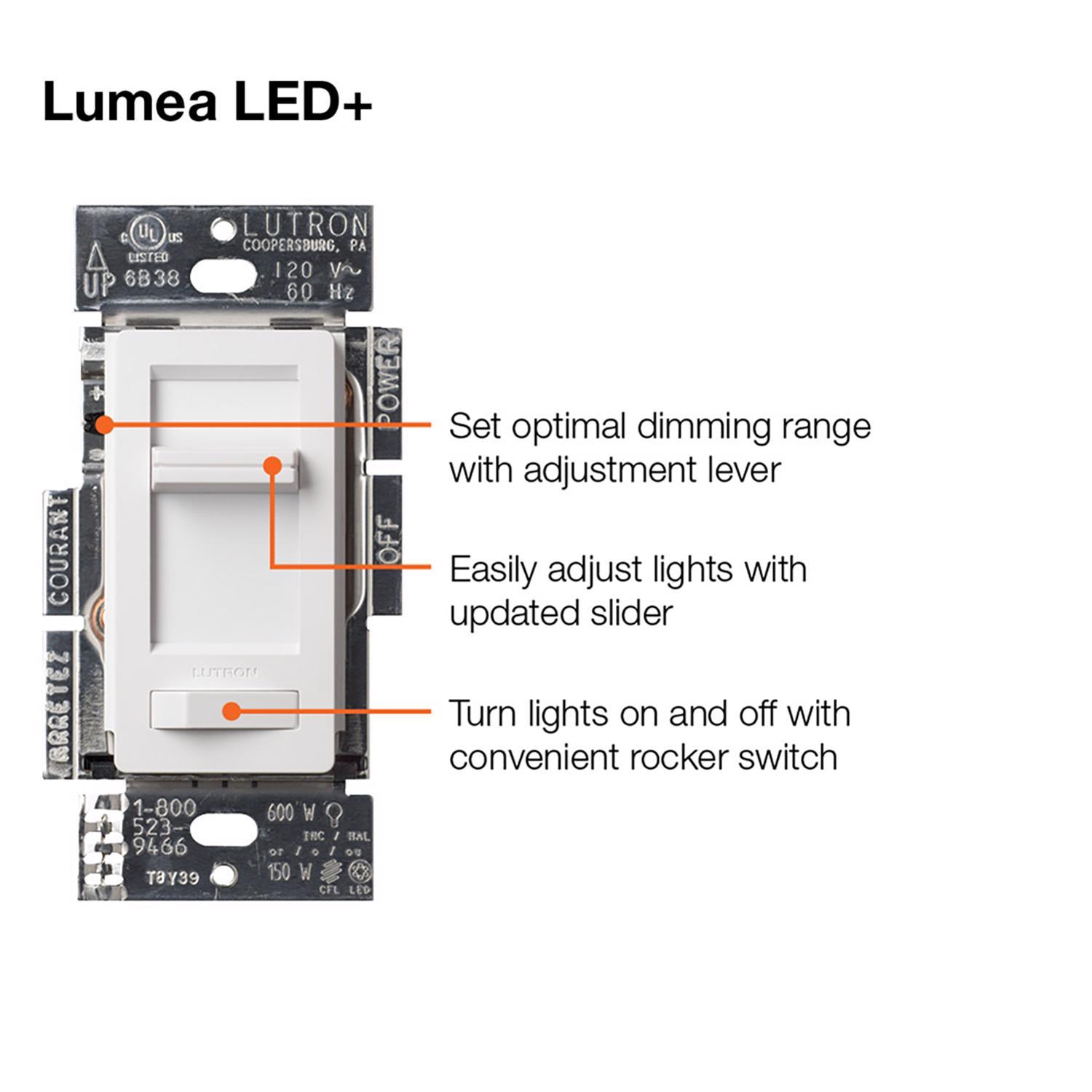 Lutron Lumea White 150 W 3-Way Dimmer Switch 1 pk