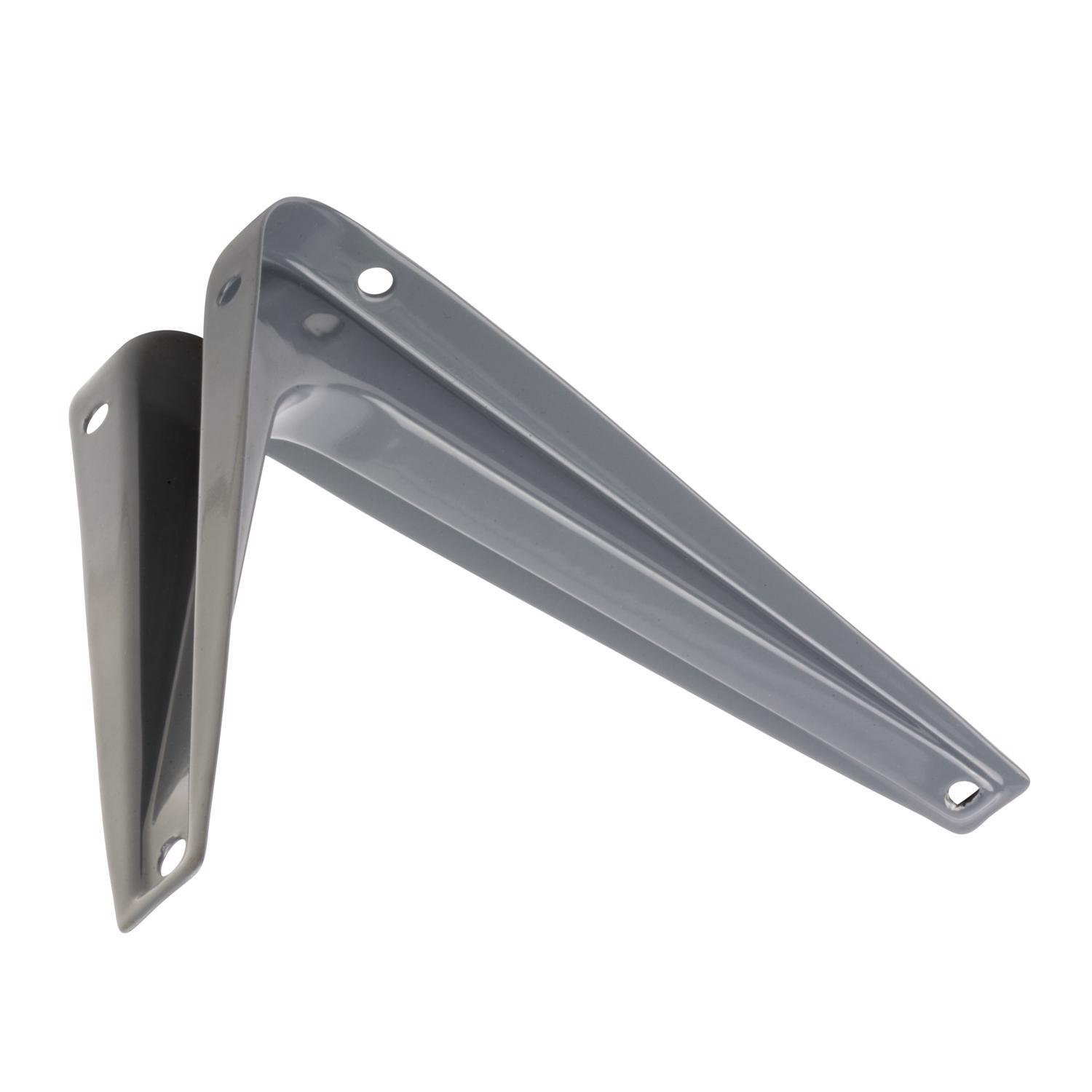 Hampton Gray Steel Shelf Bracket 18 Ga. 6 in. L 100 lb