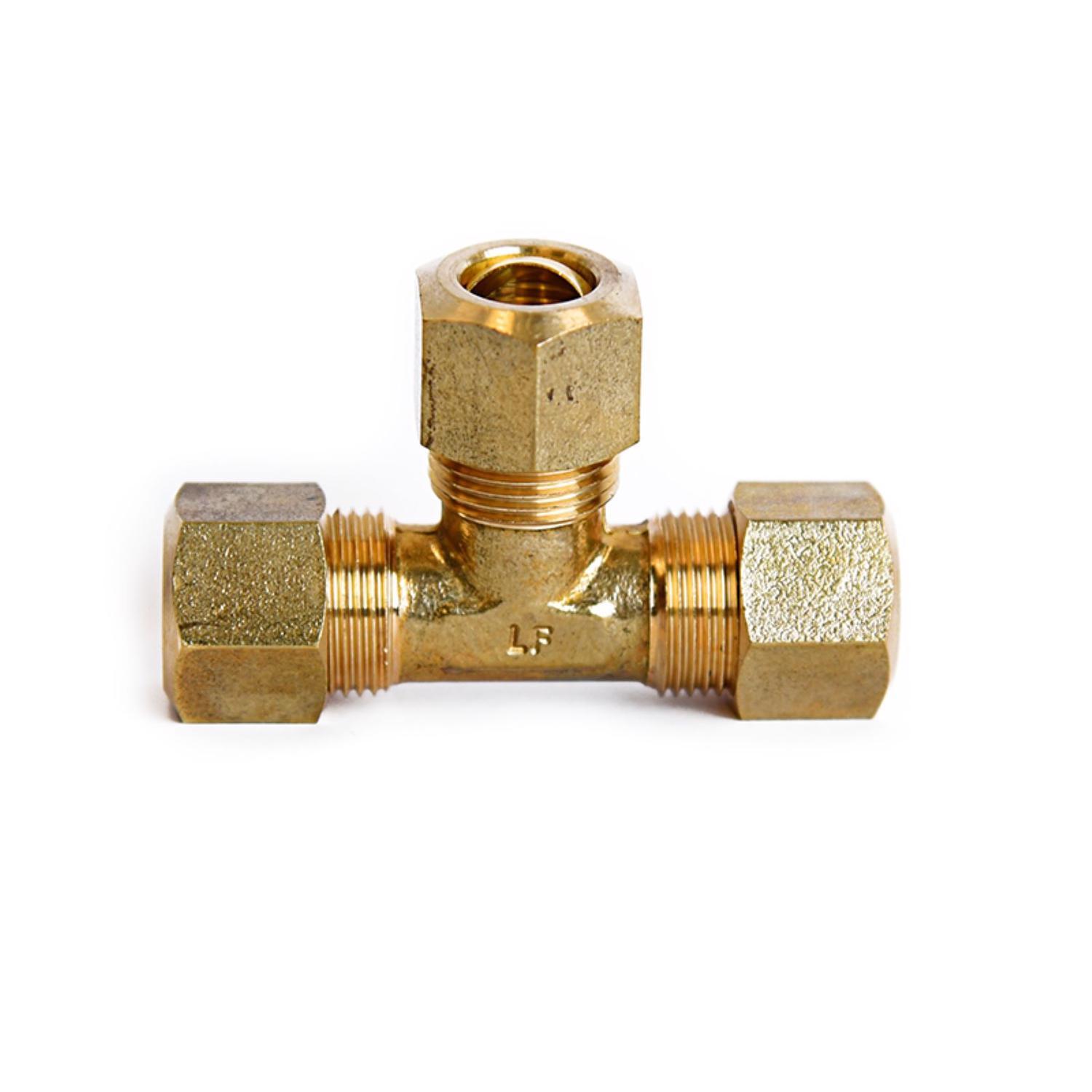 ATC 3/8 in. Compression 3/8 in. D Compression Yellow Brass Tee