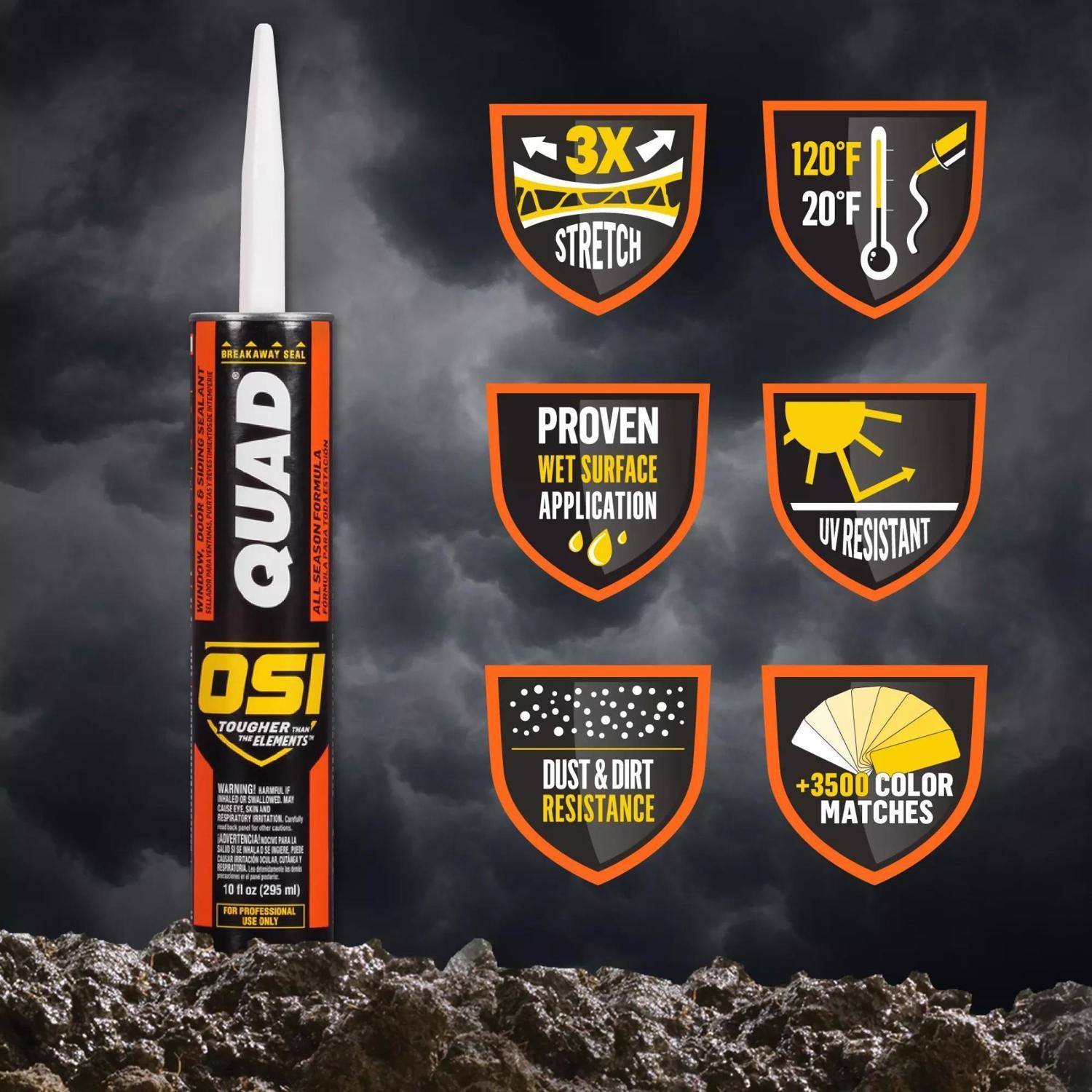 OSI Quad Bronze Elastomeric Polymers Door/Siding/ Window Sealant 10 oz