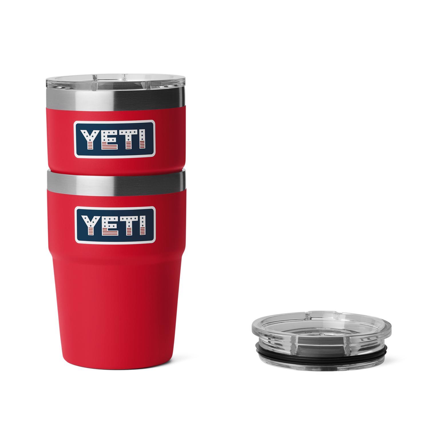 YETI Rambler 16 oz Rescue Red Patriotic BPA Free Stackable Tumbler with MagSlider Lid