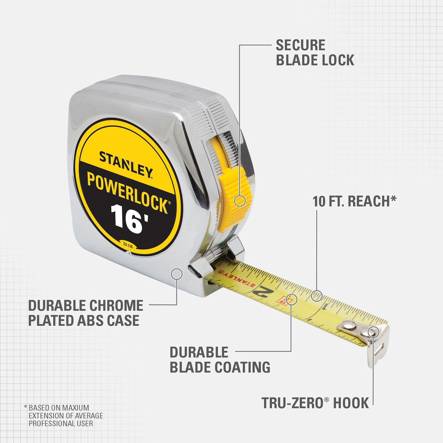 Stanley PowerLock 16 ft. L X 0.75 in. W Tape Measure 1 pk