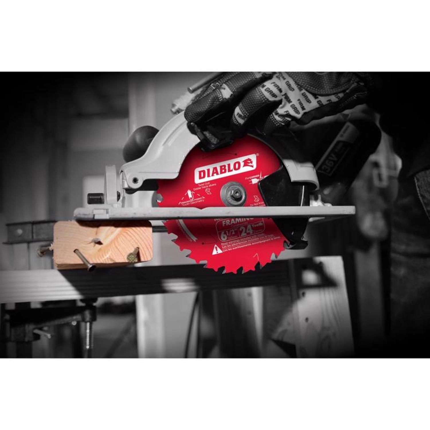 Diablo Tracking Point 6-1/2 in. D X 5/8 in. TiCo Hi-Density Carbide Framing Blade 24 teeth 1 pk