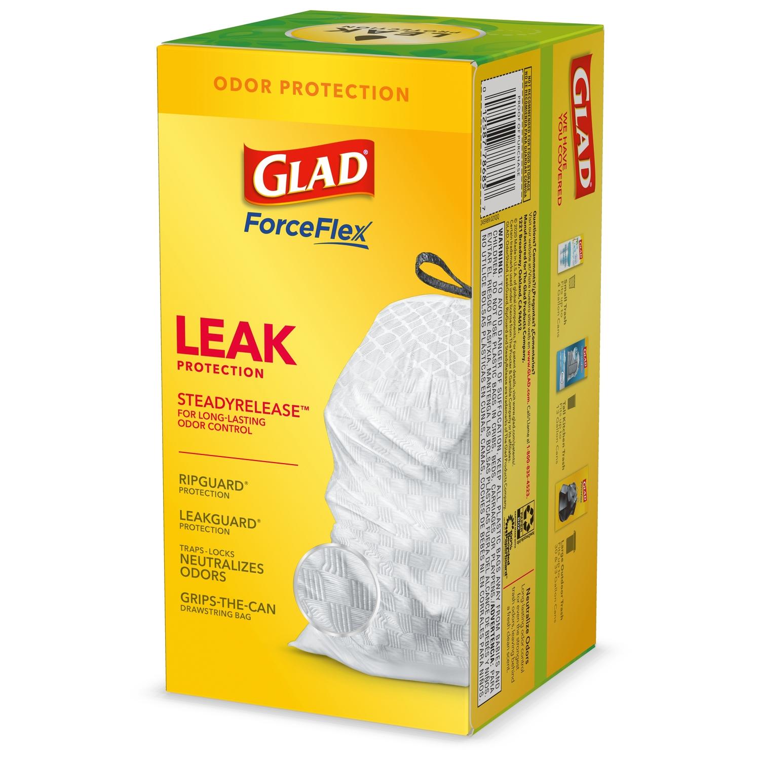 Glad ForceFlex 13 gal Fresh Scent Trash Bags Drawstring 40 pk 0.78 mil