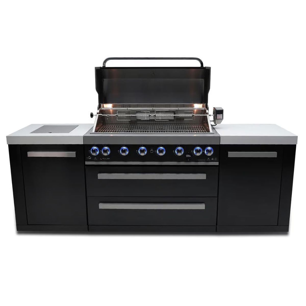 Mont Alpi MAI805-BSS 6 Burner Natural Gas/Propane Grill Black/Silver