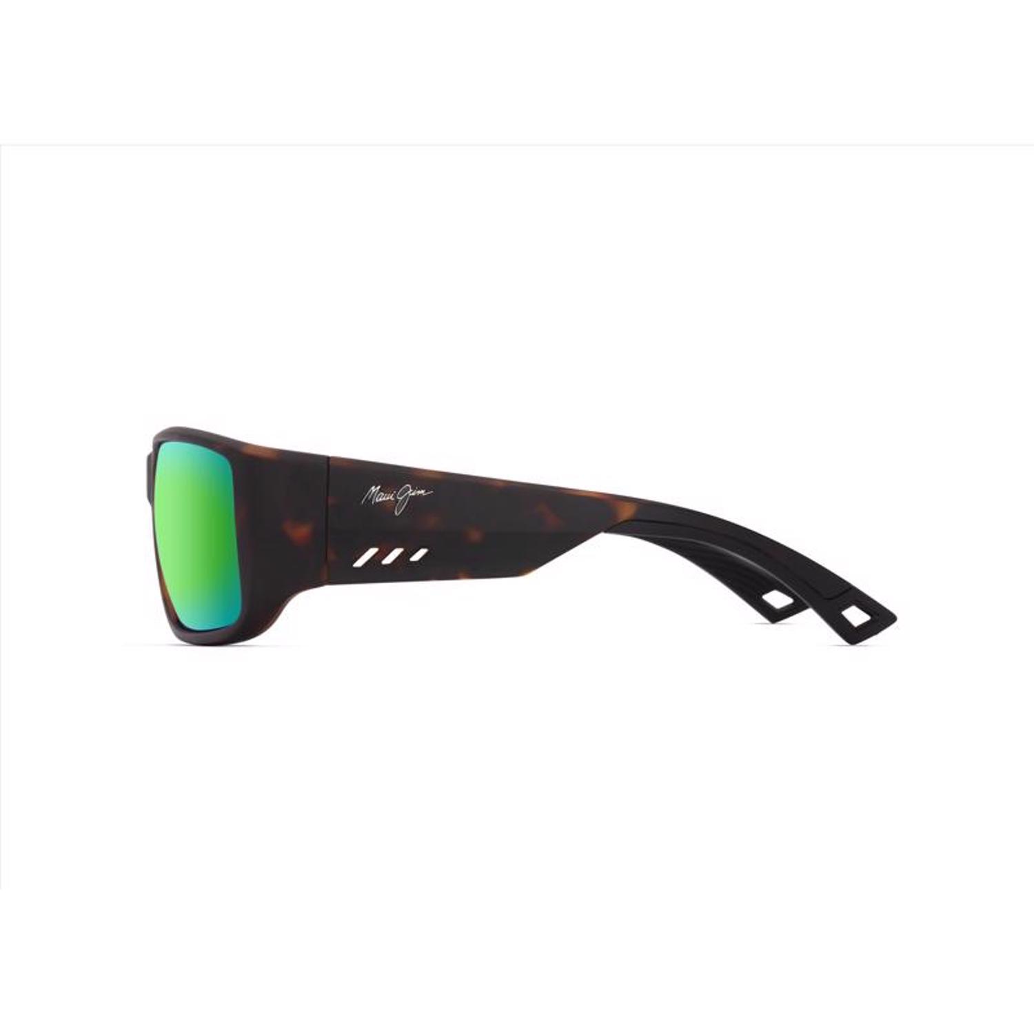 Maui Jim Keha AF Sunglasses Men's Matte Dark Havana Frame Maui Green Lens Polarized