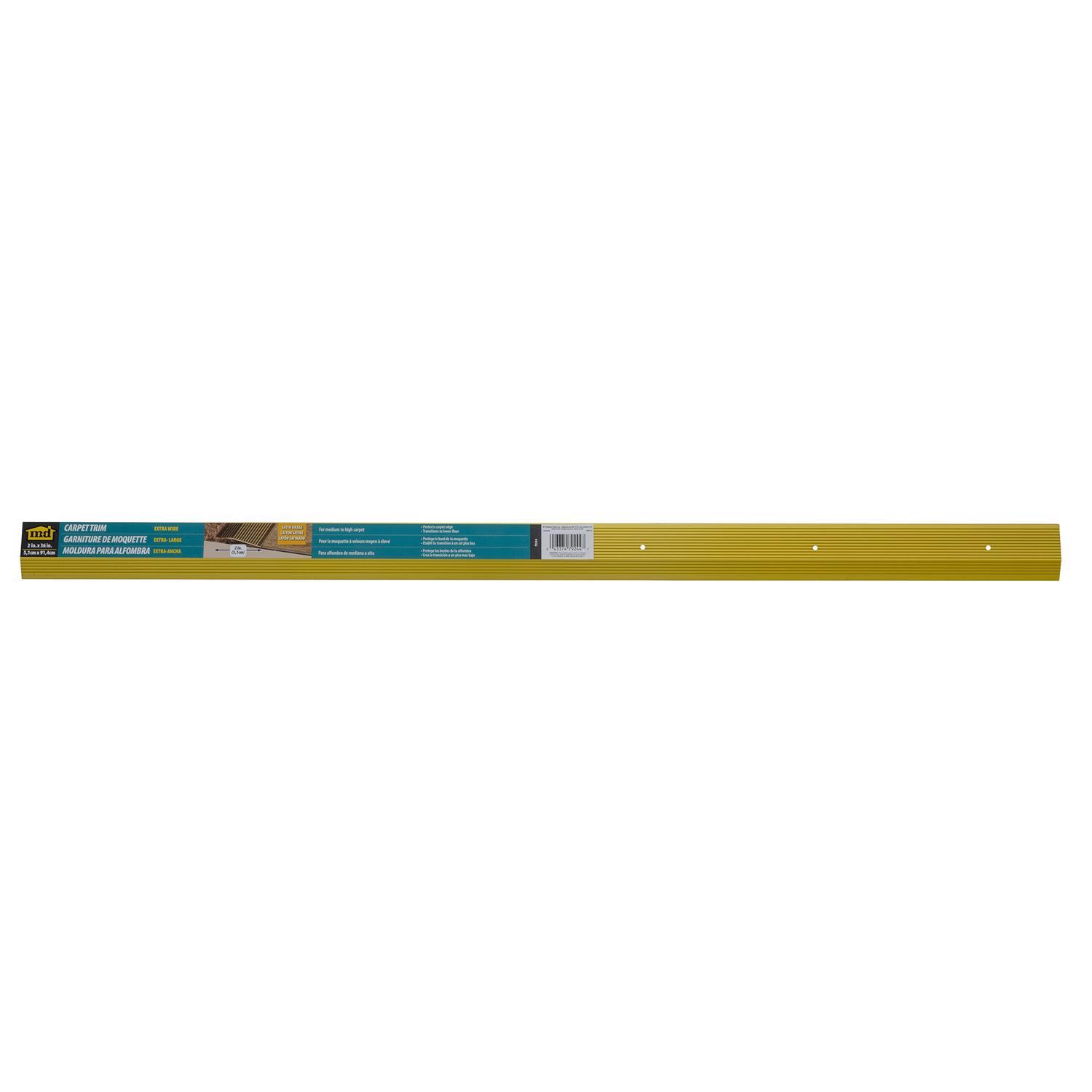 M-D Building Products 0.375 in. H X 2 in. W X 36 in. L Prefinished Satin Brass Aluminum Carpet Trim