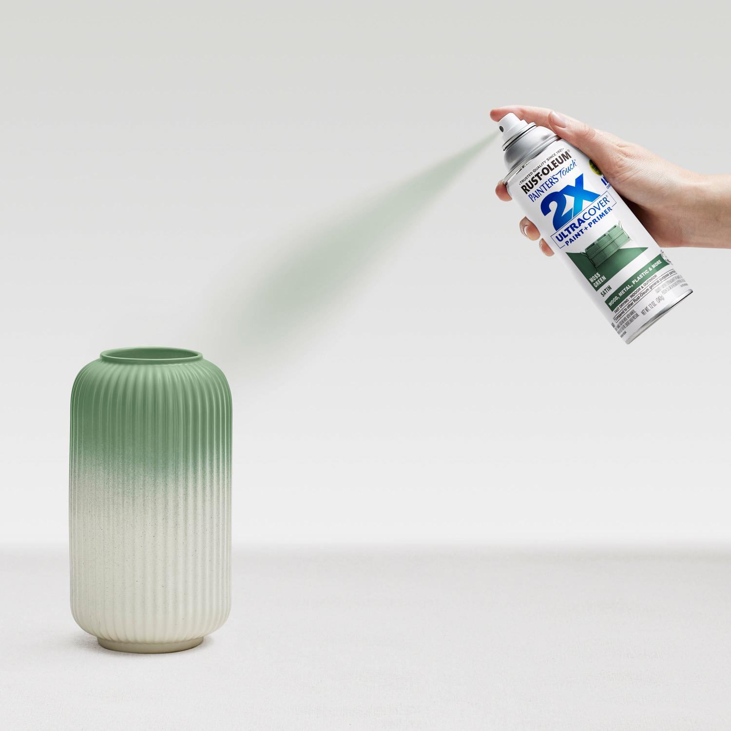 Rust-Oleum Painter's Touch 2X Ultra Cover Satin Moss Green Paint+Primer Spray Paint 12 oz