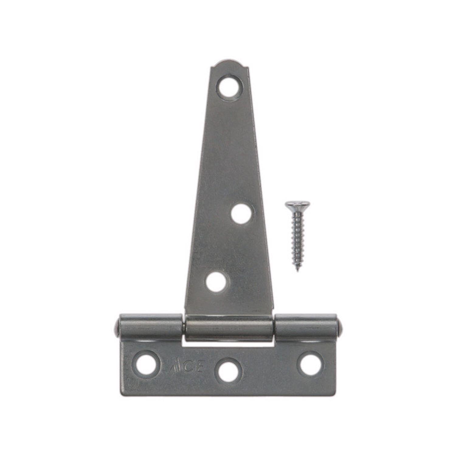 Ace 3 in. L Zinc-Plated Light Duty T Hinge 2 pk