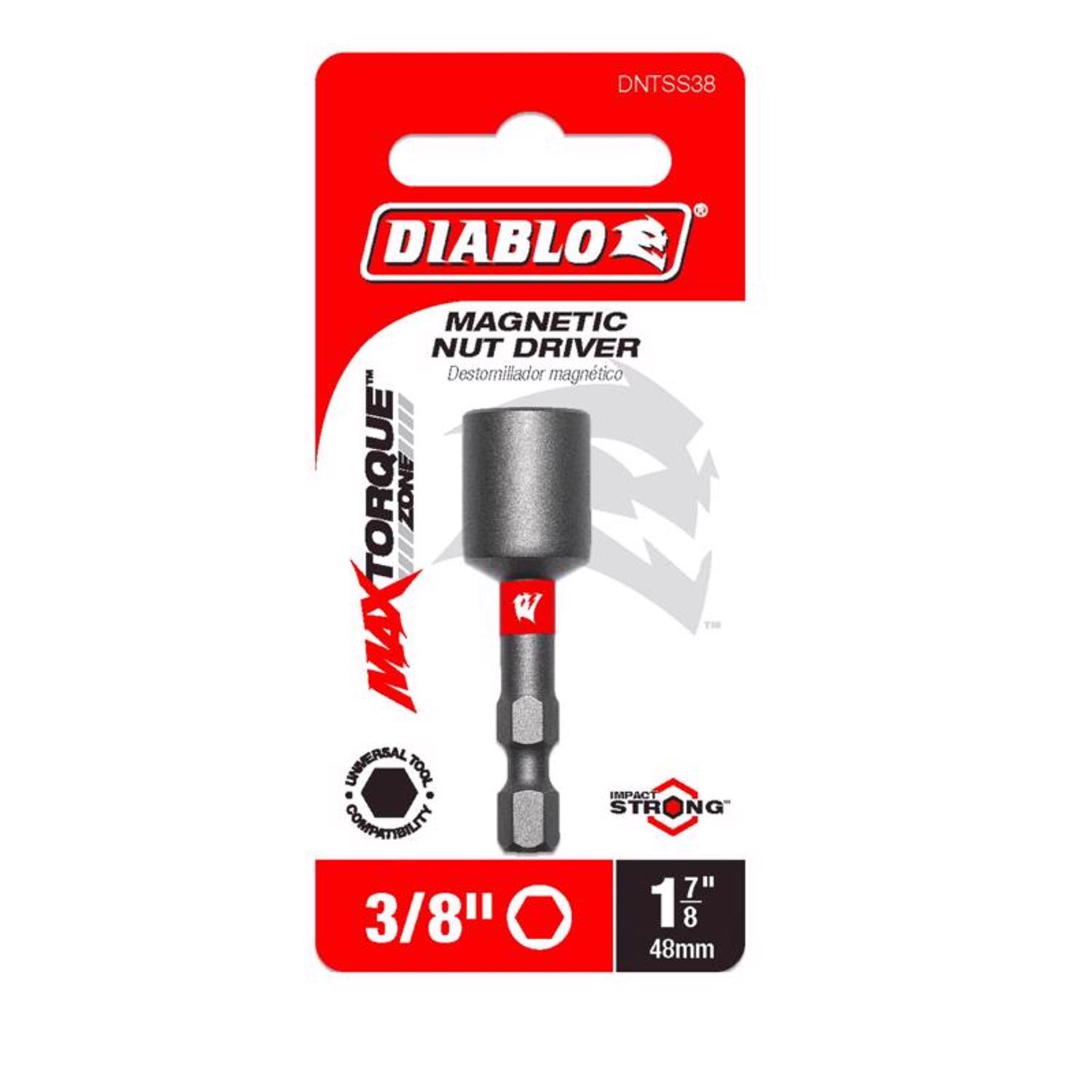 Diablo 3/8 in. X 1-7/8 in. L Black Oxide Magnetic Nut Setter 1 pc