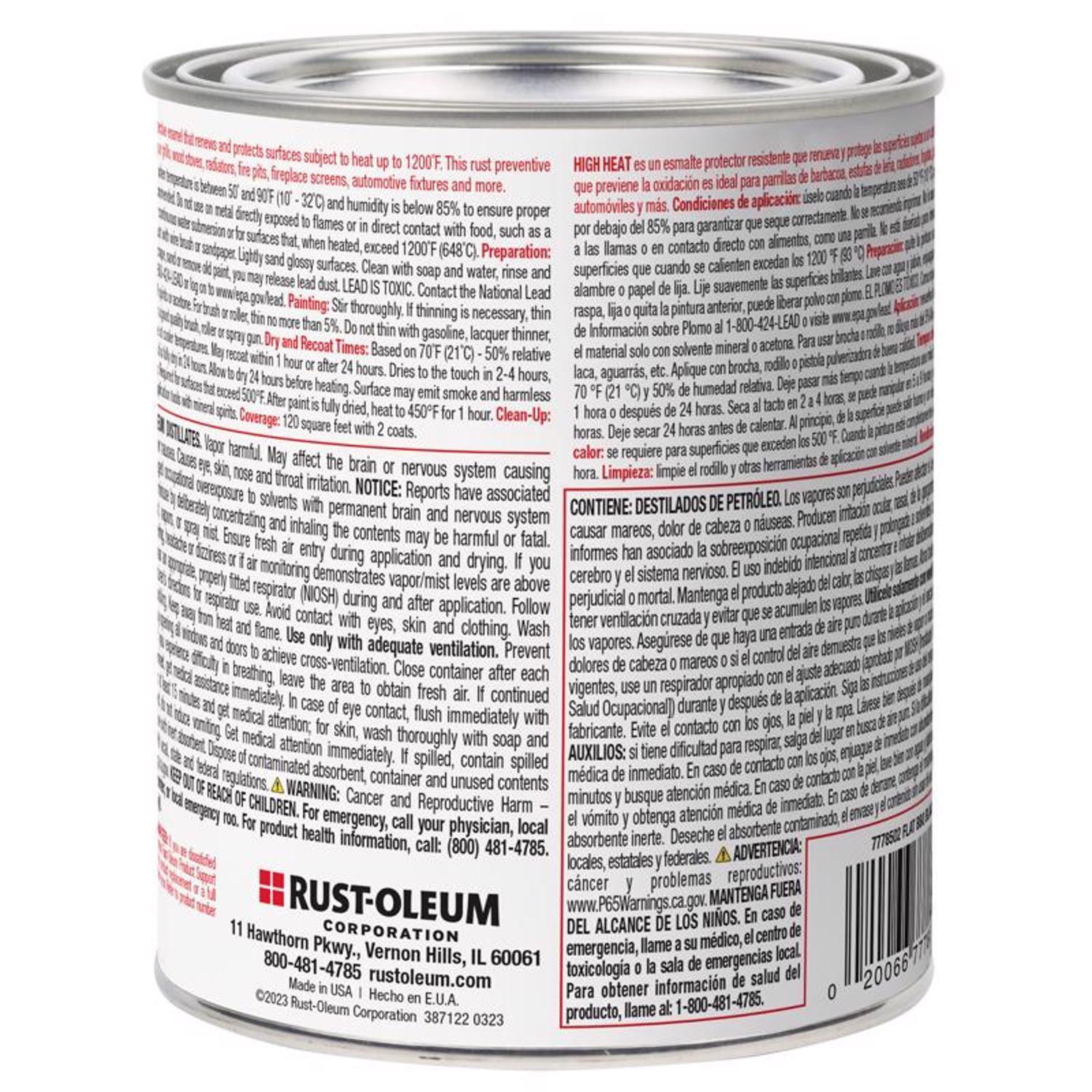 Rust-Oleum Specialty Flat BBQ Black Oil-Based High Heat Enamel 1 qt