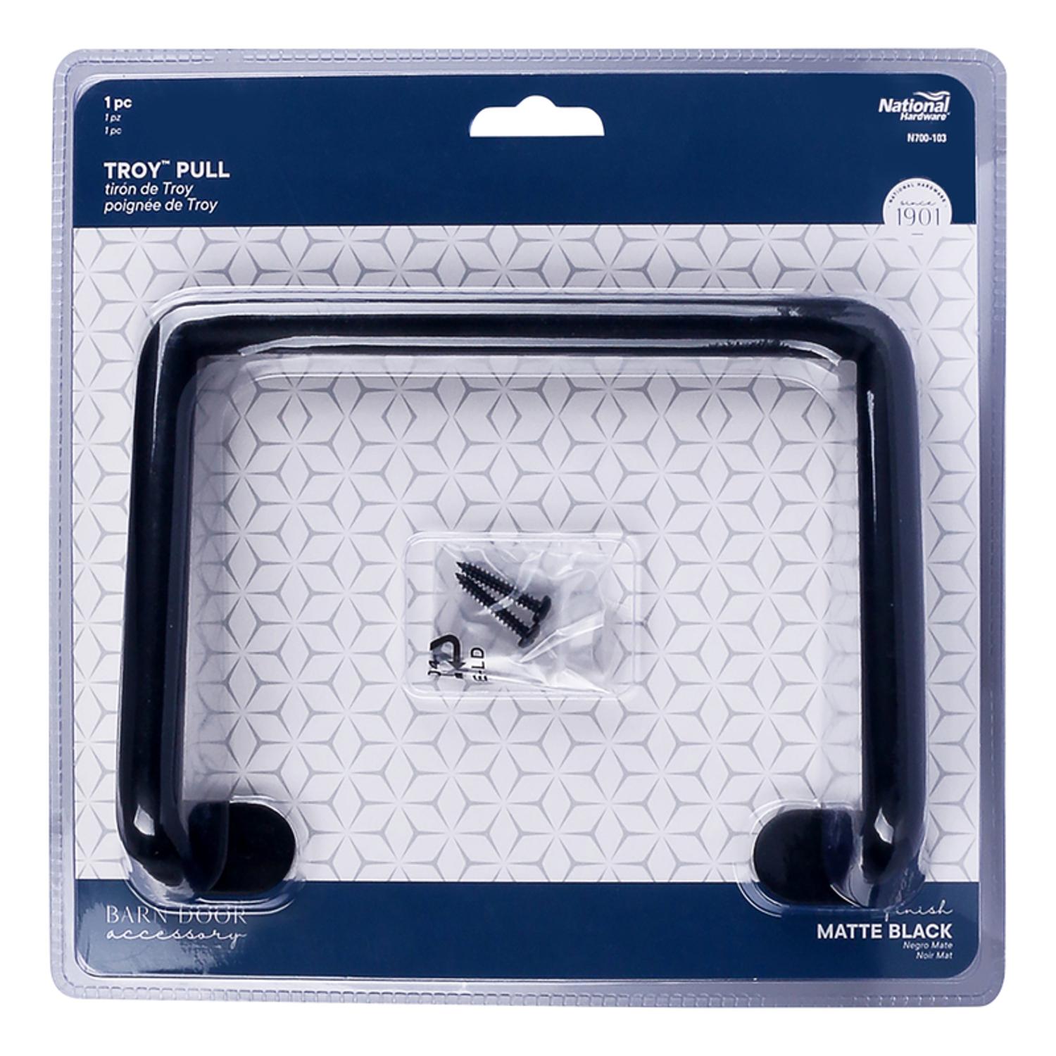 National Hardware Troy 5/8 in. D X 6-3/32 in. L Matte Black Steel Pull Handle 1 pc