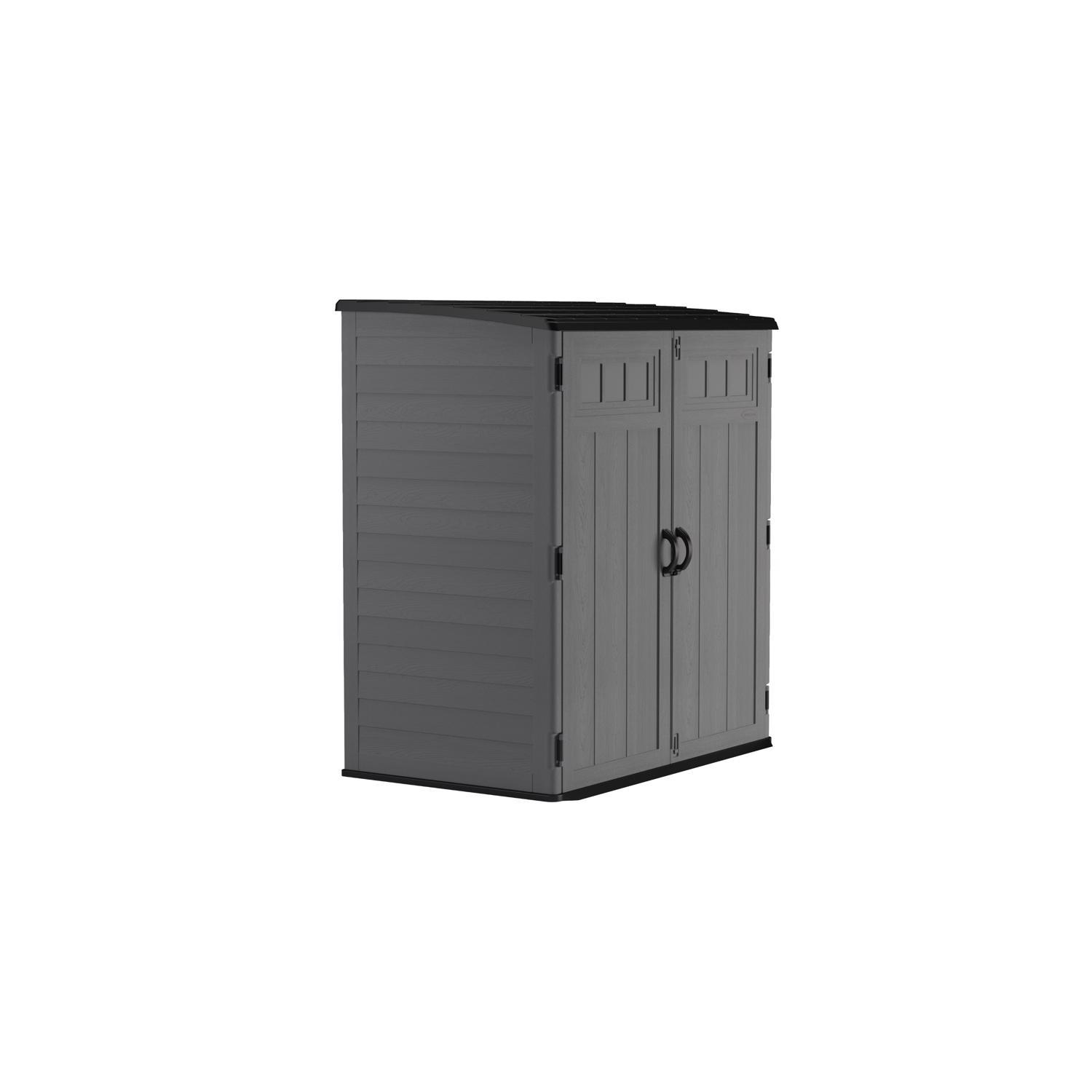 Suncast XL Vertical 5 ft. x 3 ft. Resin Vertical Pent Storage Shed with Floor Kit