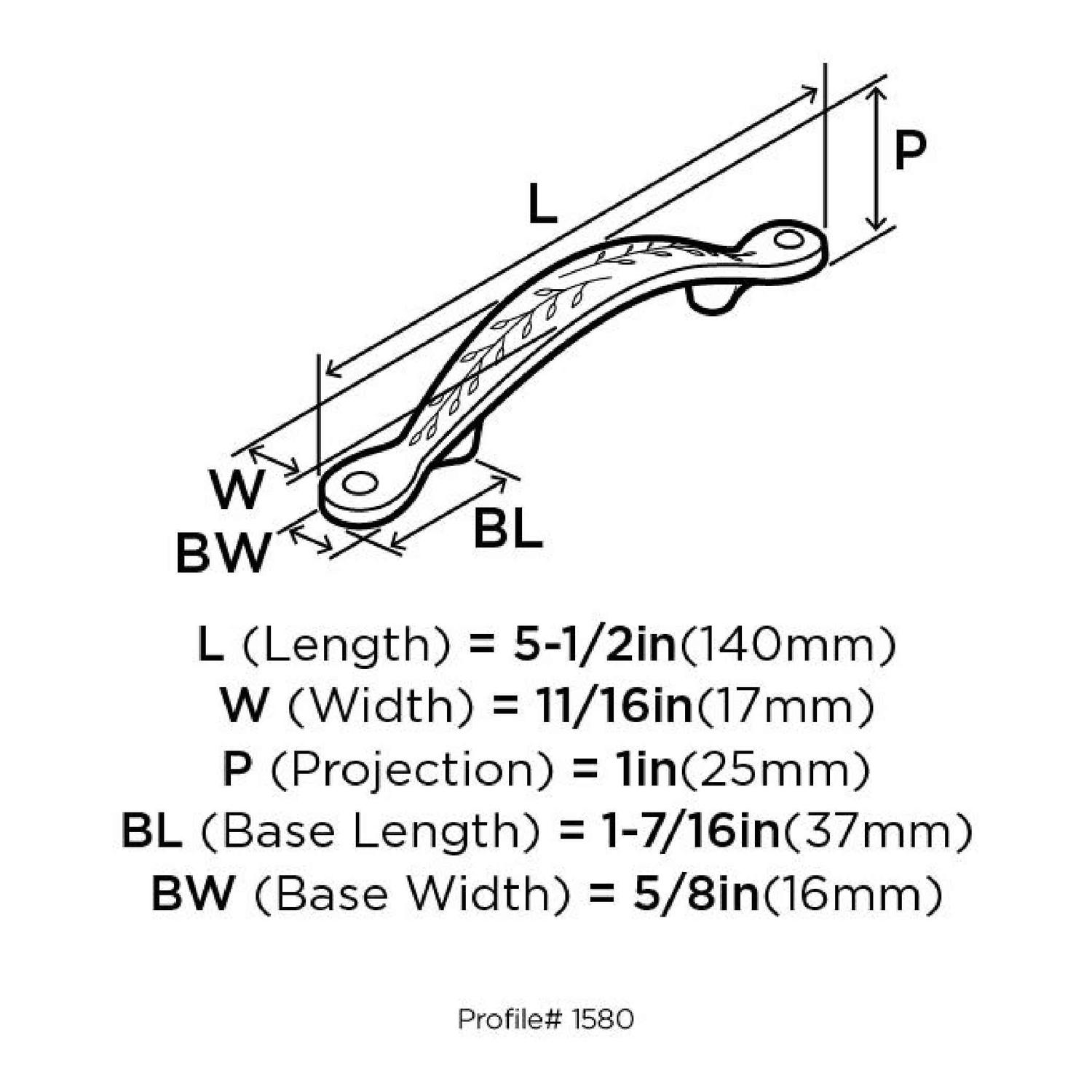 Amerock Natures Splendor Inspirations Cabinet Pull 3in. Elegant Brass 1 Pack