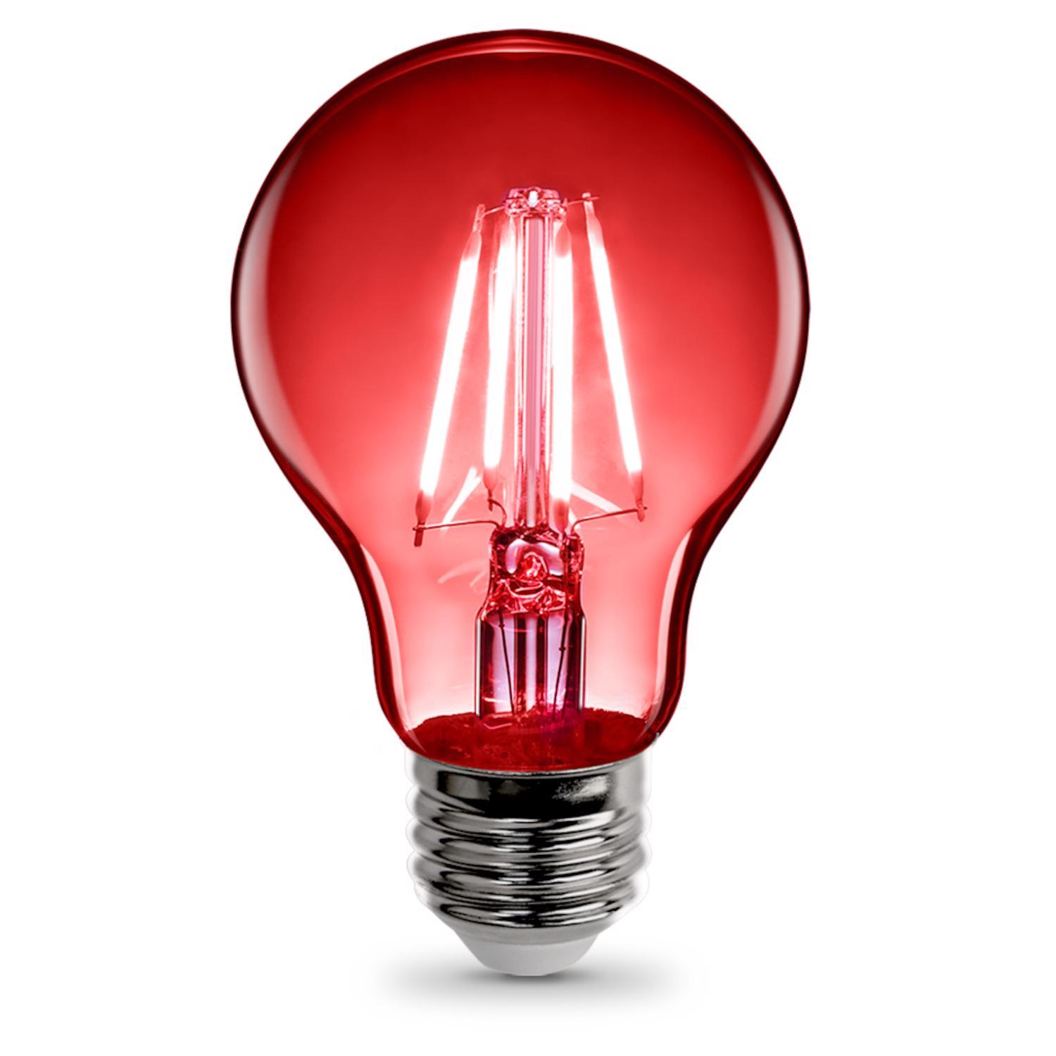 Feit A19 E26 (Medium) Filament LED Bulb Red 30 Watt Equivalence 1 pk