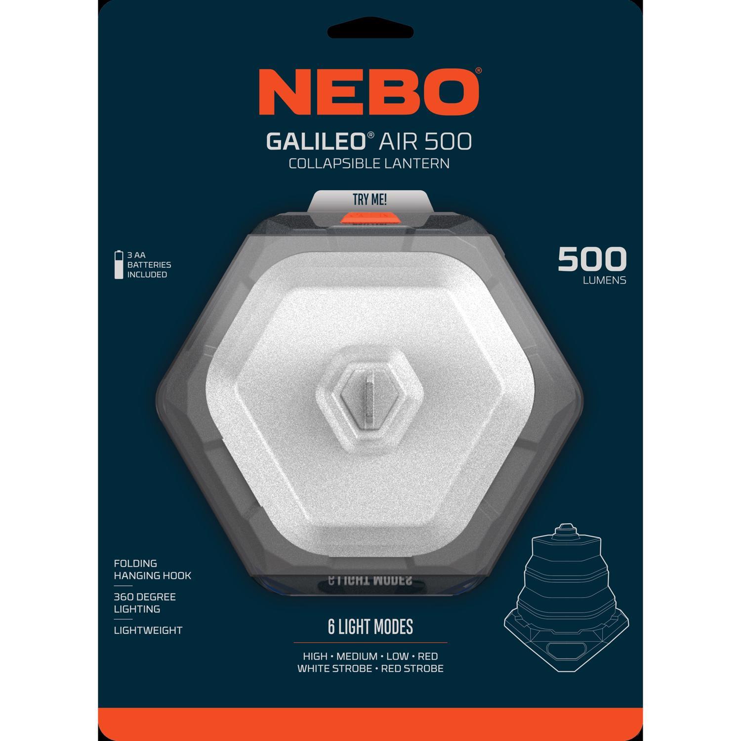NEBO Galileo Air 500 lm Black/Gray LED Collapsible Lantern