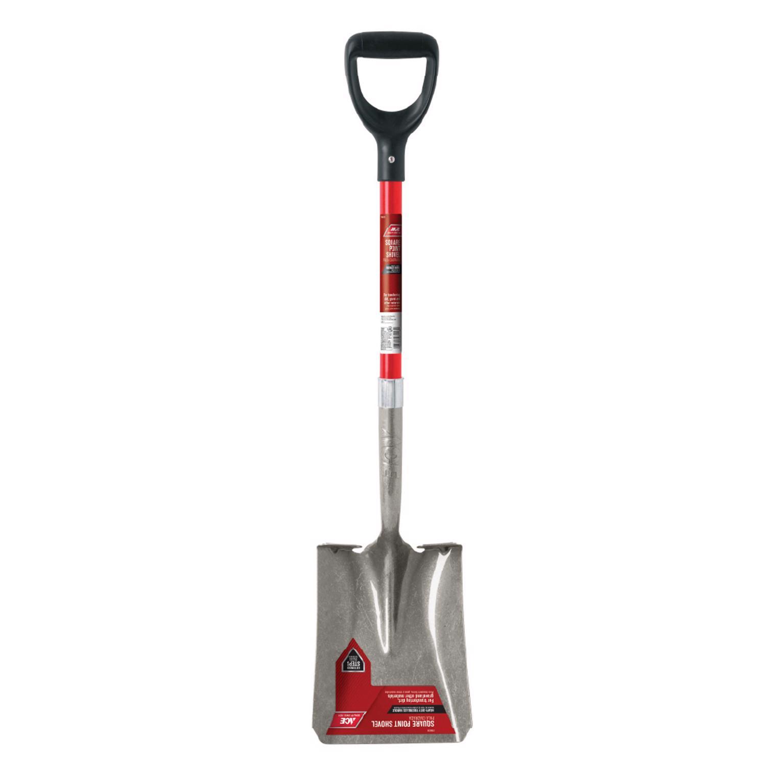 Ace 40 in. Steel Square Transfer Shovel Fiberglass Handle