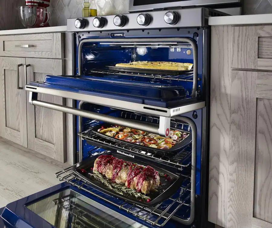 KitchenAid 6.0 Cu. Ft. Self-Cleaning Free-Standing Double Oven Gas Convection Range Stainless Steel