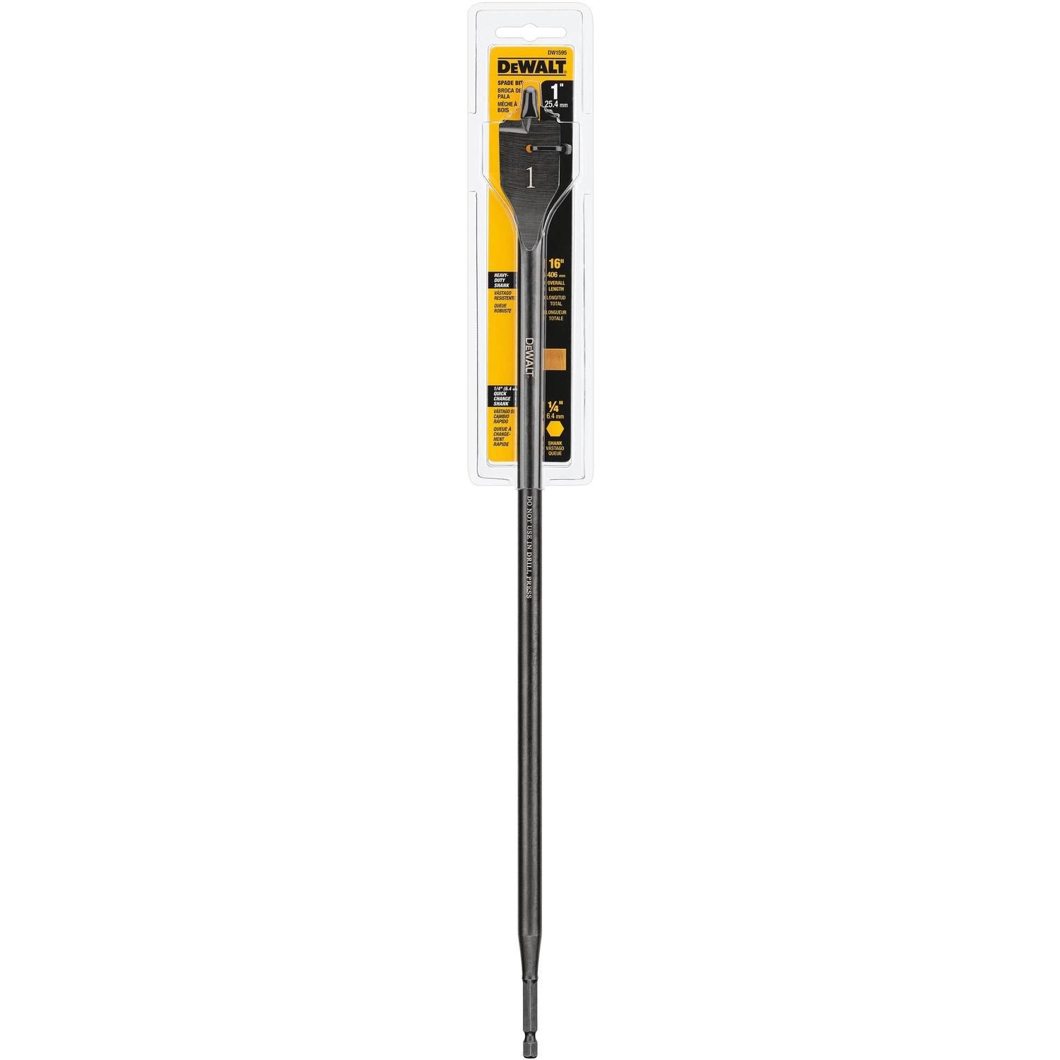 DEWALT 1 in. X 16 in. L Carbon Steel Spade Bit Hex Shank 1 pk