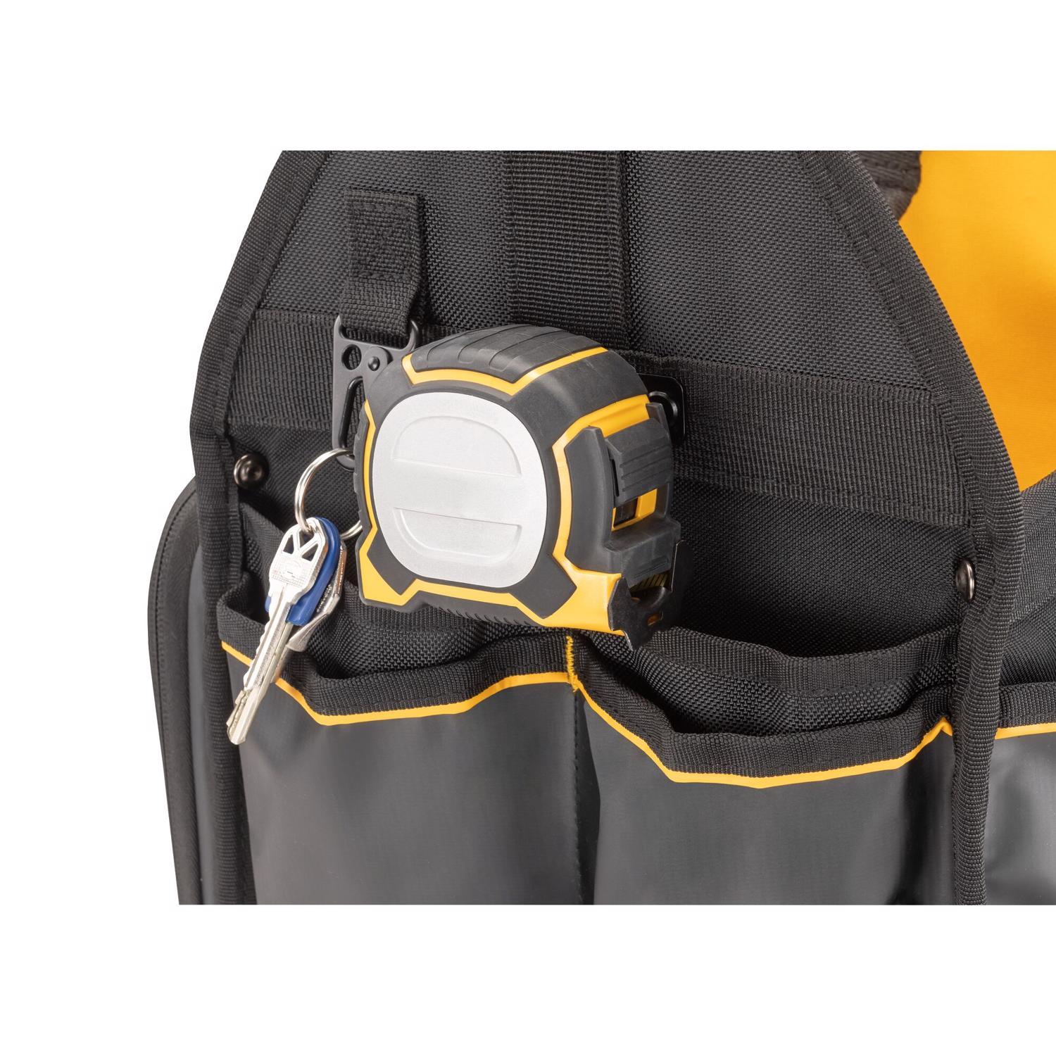 DEWALT Ballistic Nylon Electrician Tote Tote Bag 34 pocket Black/Yellow 1 pc