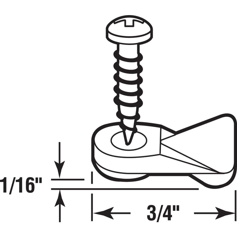 Prime-Line White Nylon Panel Clip For 1/16 in. 8 pk