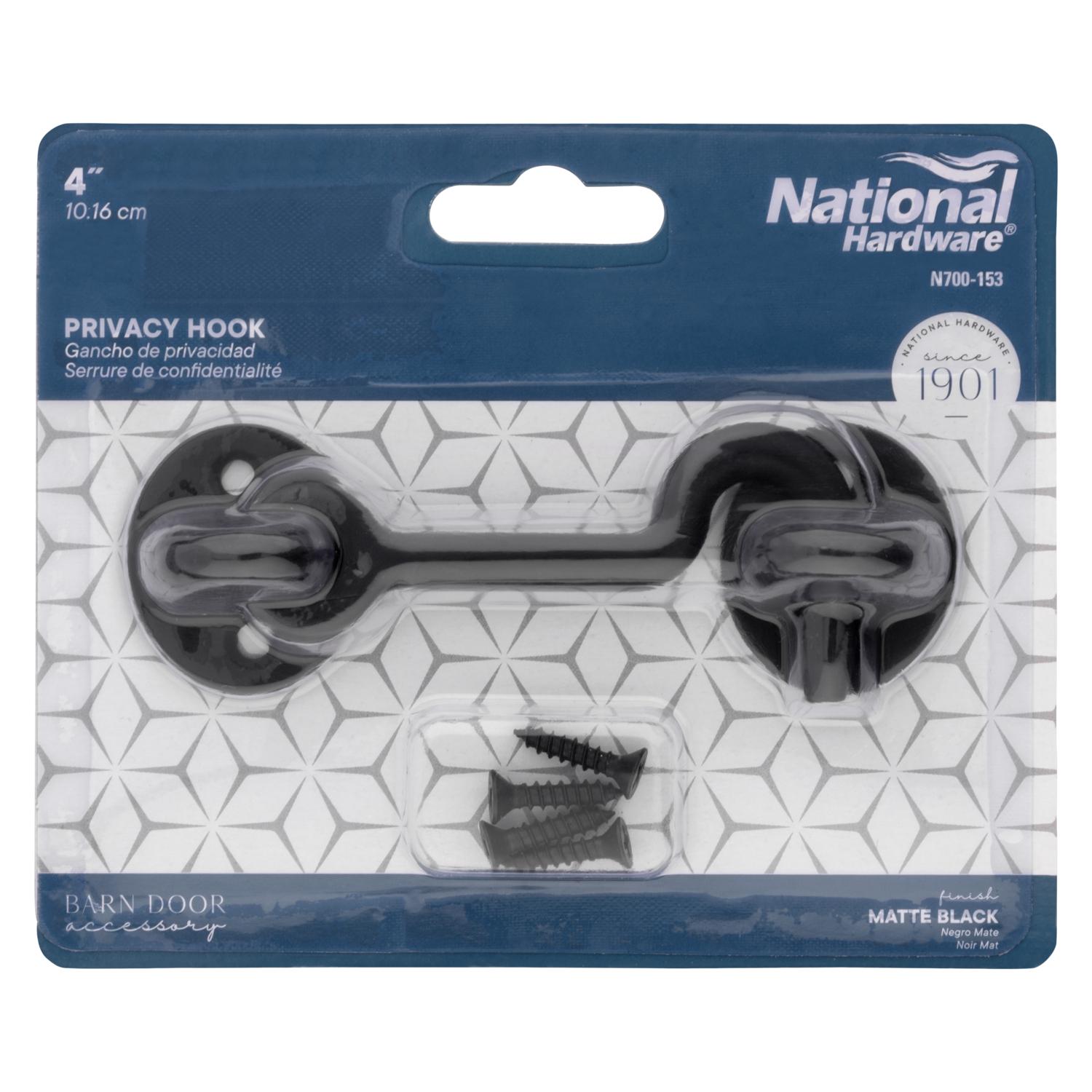 National Hardware 4 in. L Matte Black Steel Hook and Eye Closure 1 pc