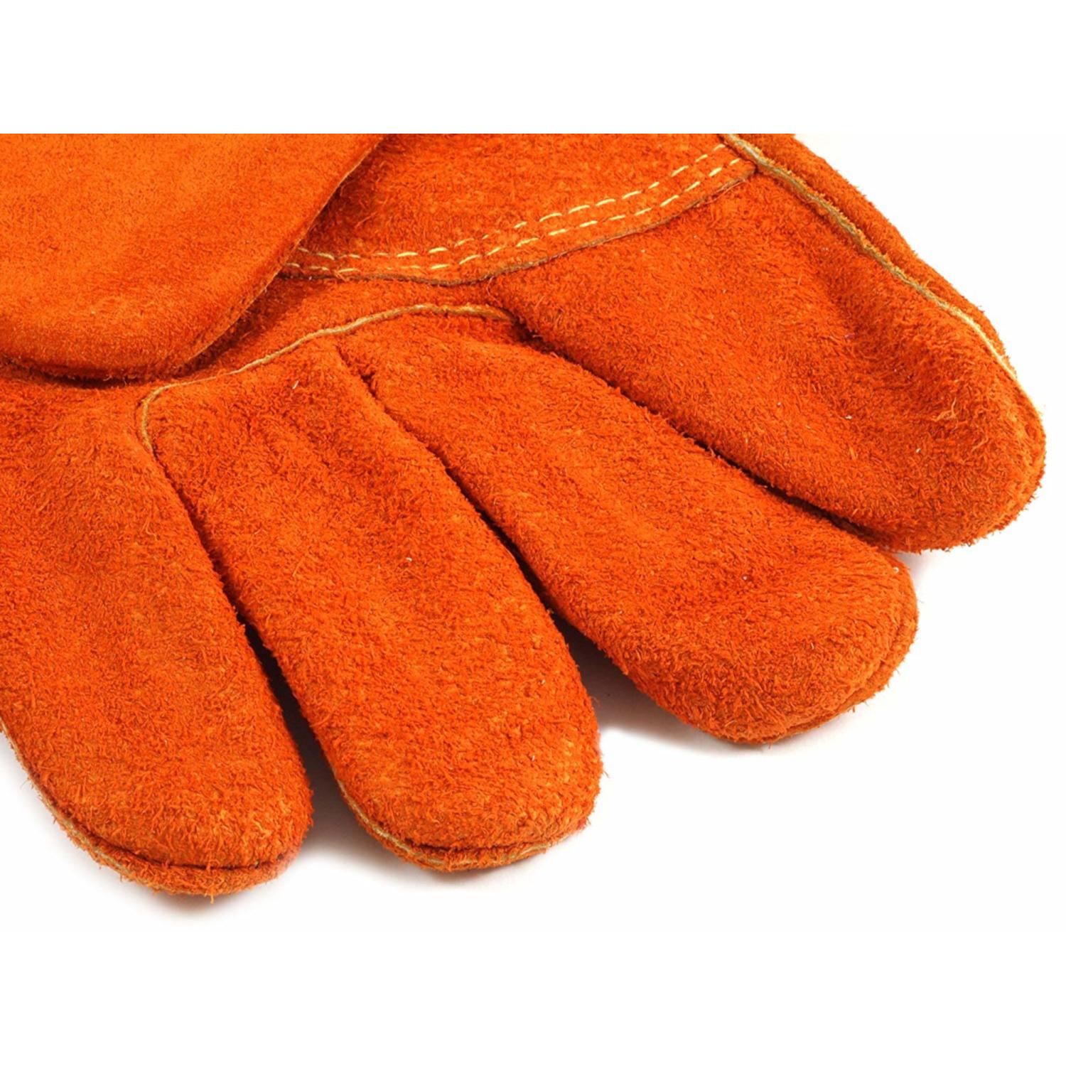 Forney 14 in. Leather Medium-Duty Welding Gloves Orange L 1 pk