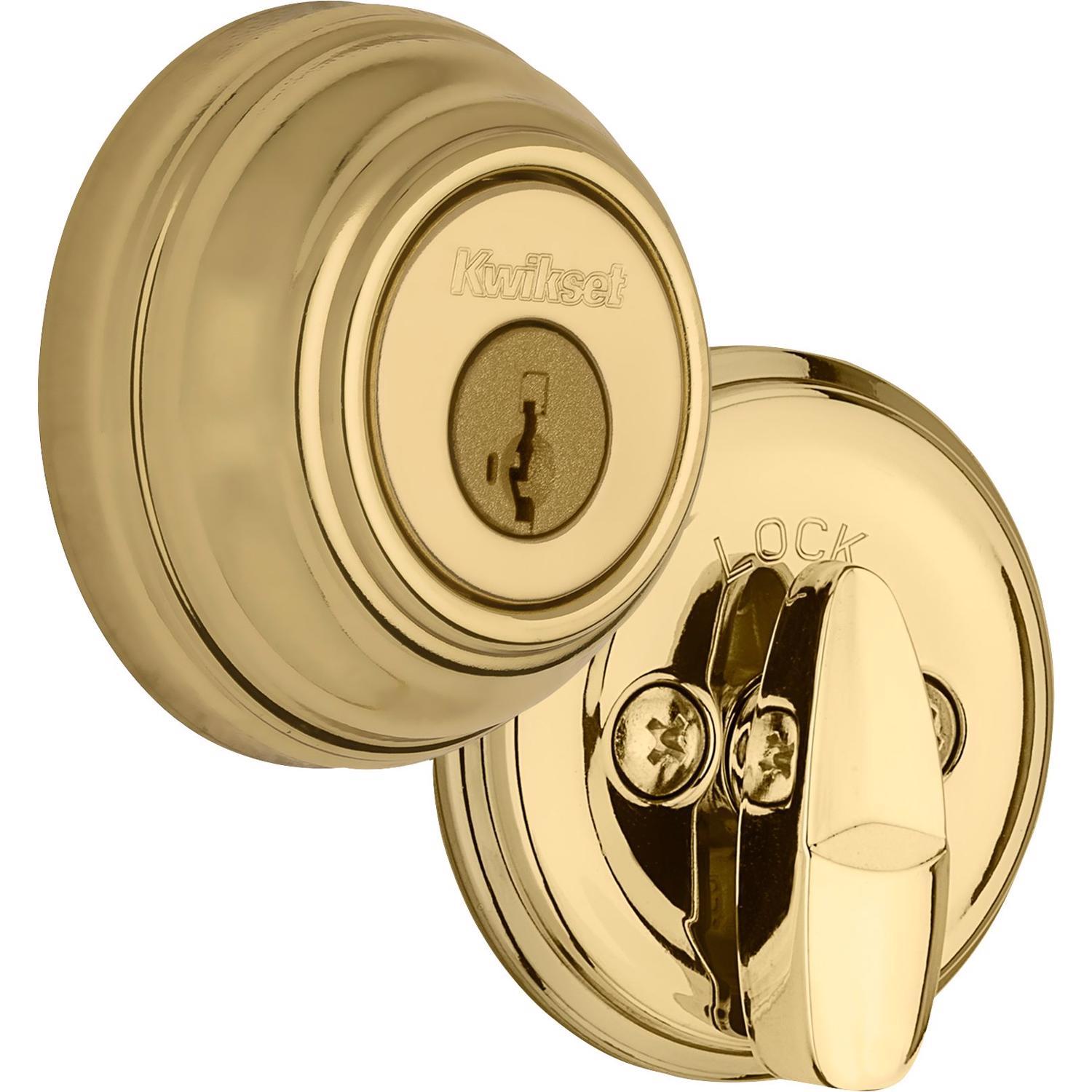 Kwikset SmartKey Polished Brass Metal Deadbolt