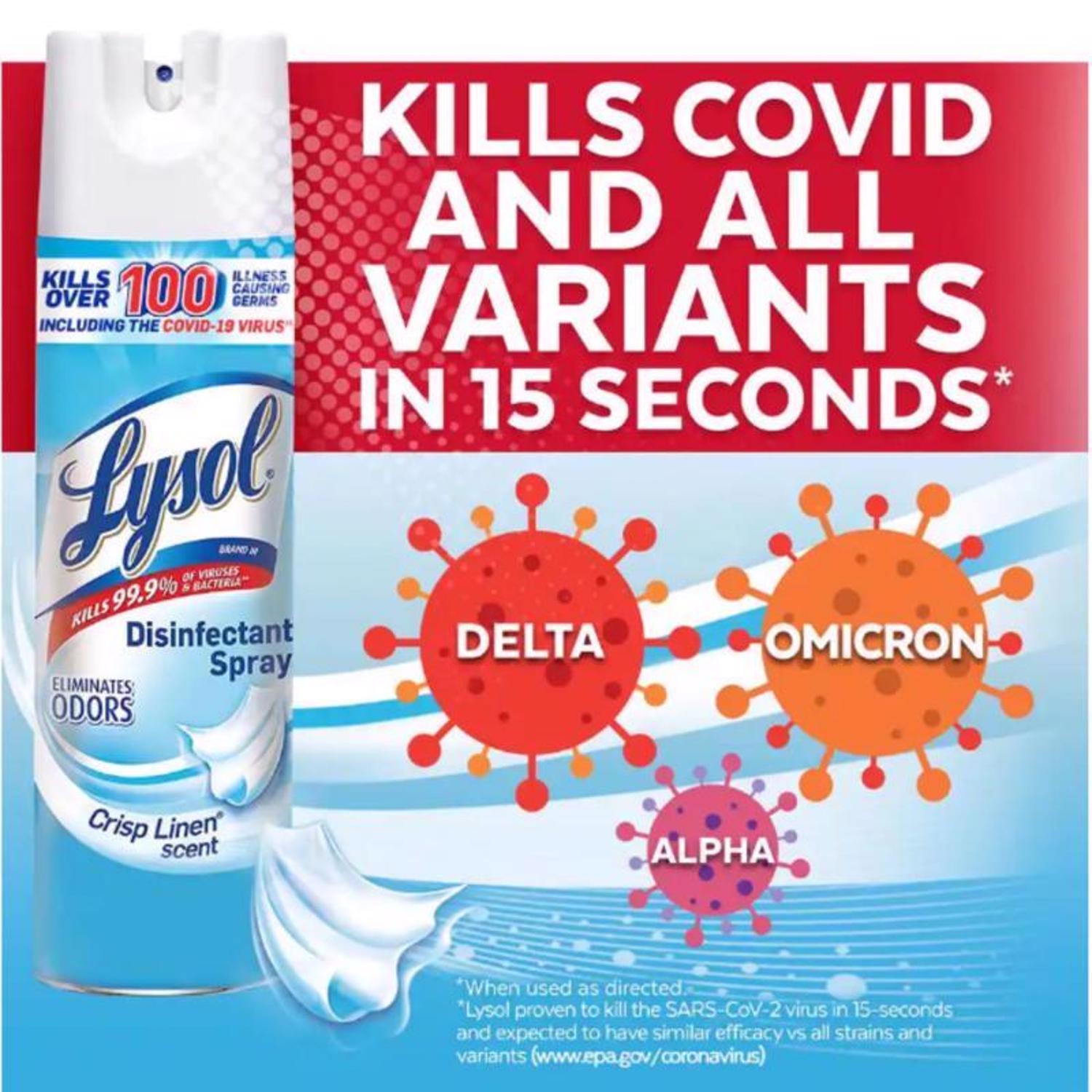 Lysol Crisp Linen Scent Disinfectant Spray 19 oz 1 pk