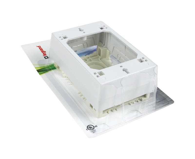 Legrand Rectangle PVC 2 gang Outlet Box White