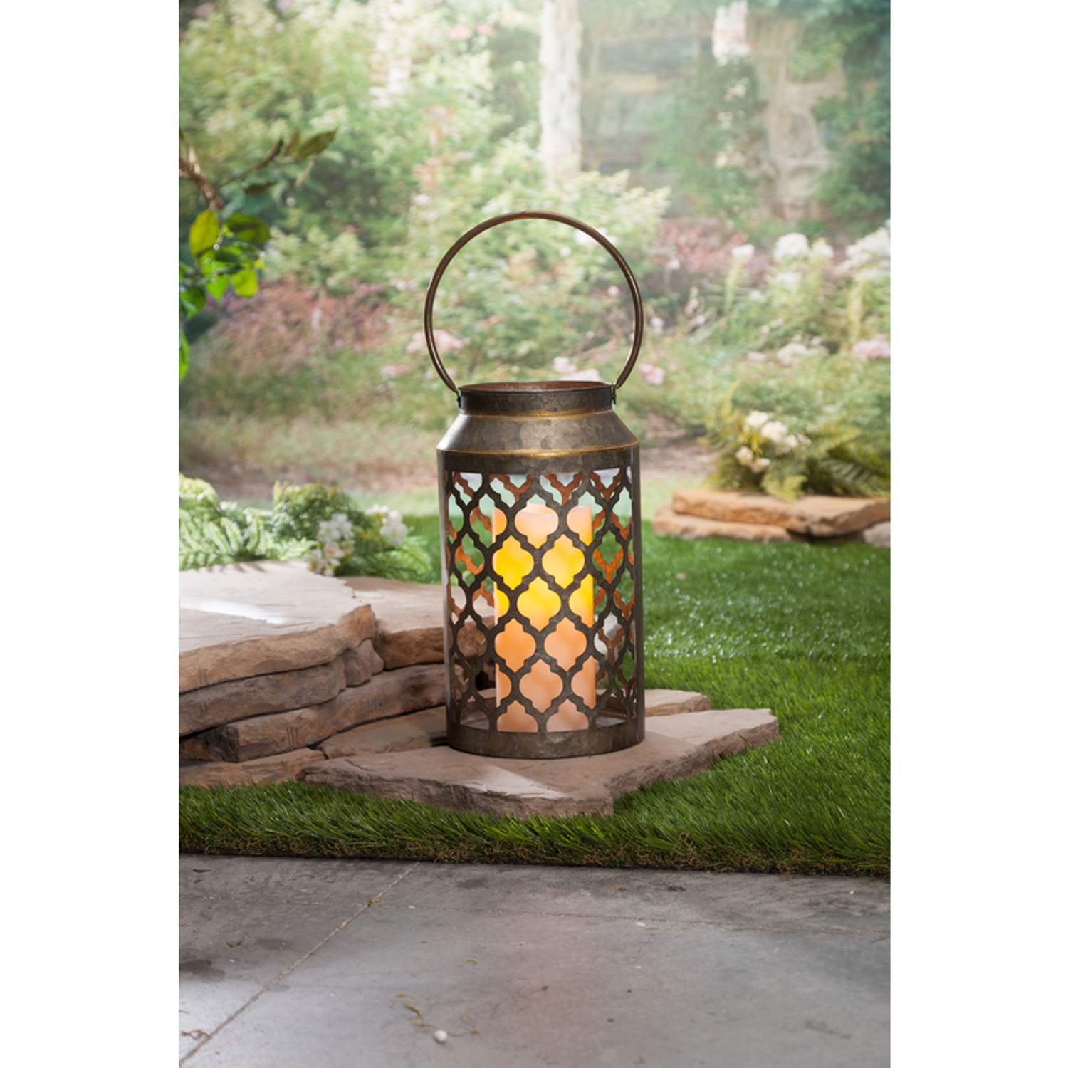 Gerson Lantern Decorative Lantern Galvanized Metal 1 pk