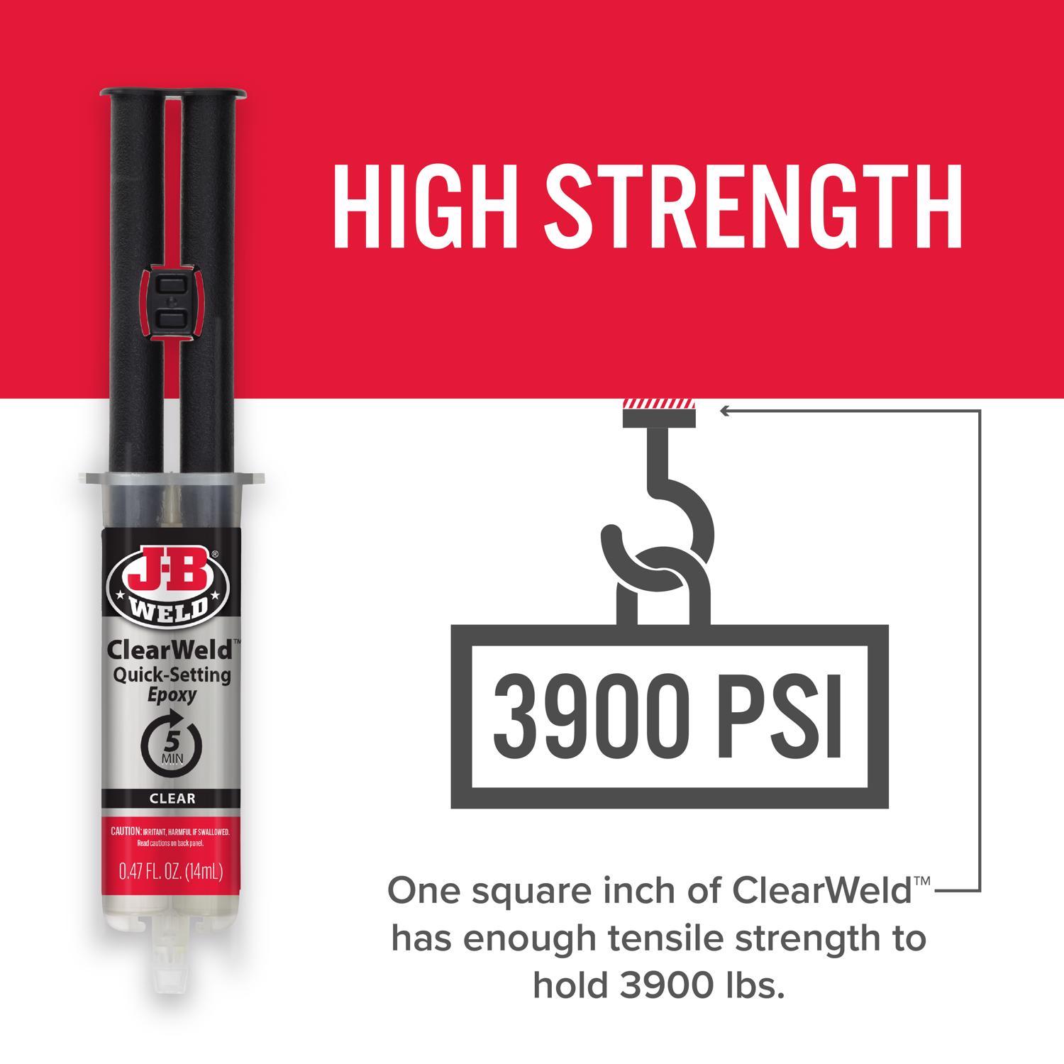 J-B Weld Clear Weld High Strength Epoxy Clear Syringes 0.47 oz