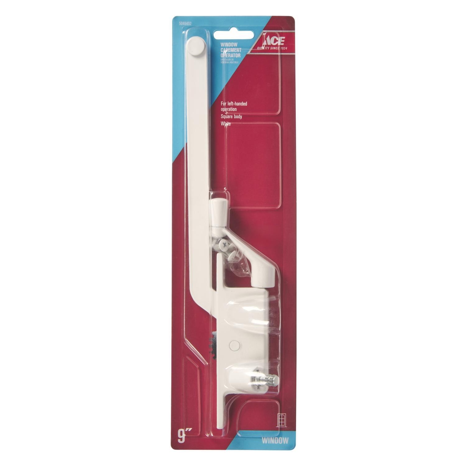 Ace White Steel Left Single-Arm Casement Window Operator For Jalousie