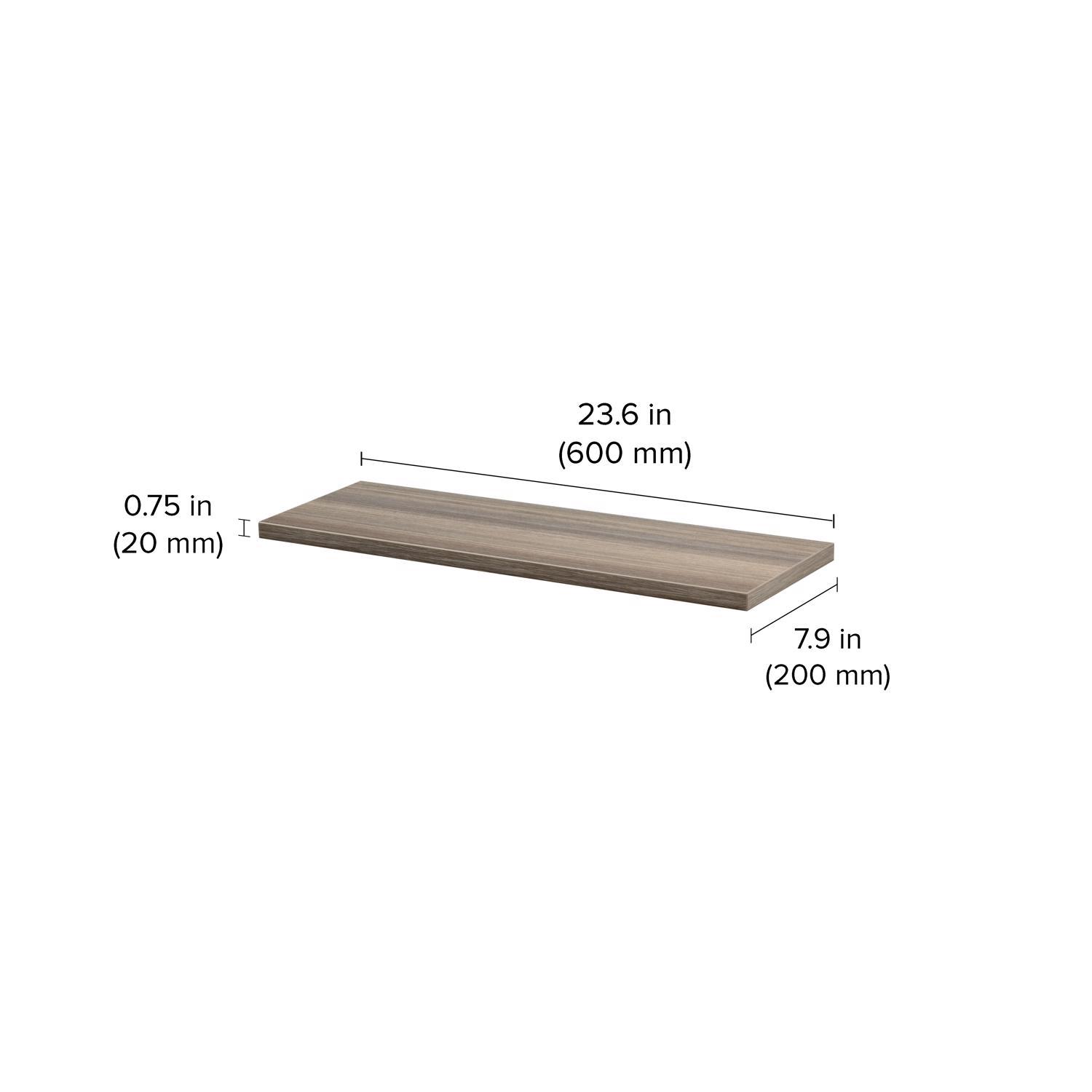 Dolle Lite.75 in. H X 23.6 in. W X 7.9 in. D Driftwood Wood Shelf Board